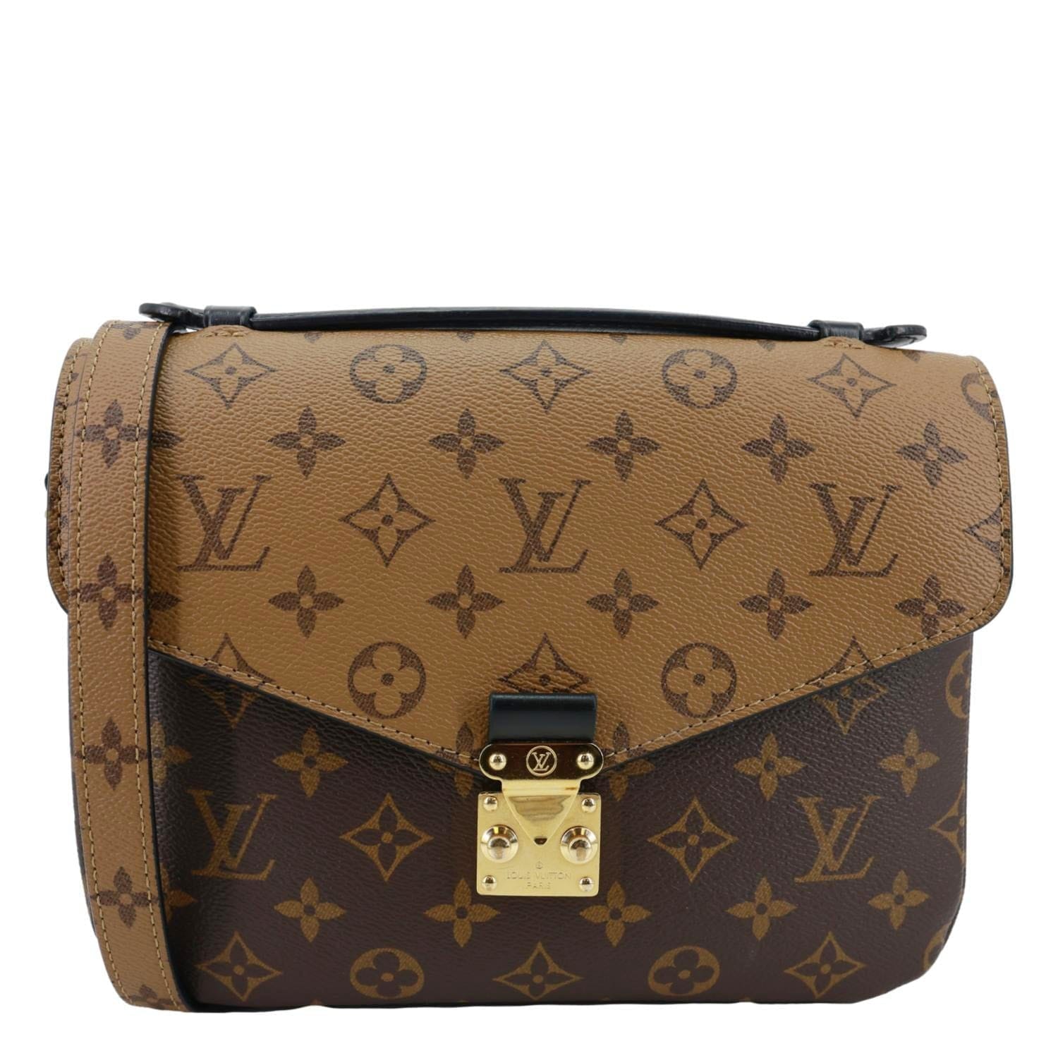 LOUIS VUITTON Metis Pochette Reverse Monogram Canvas Crossbody Bag Brown