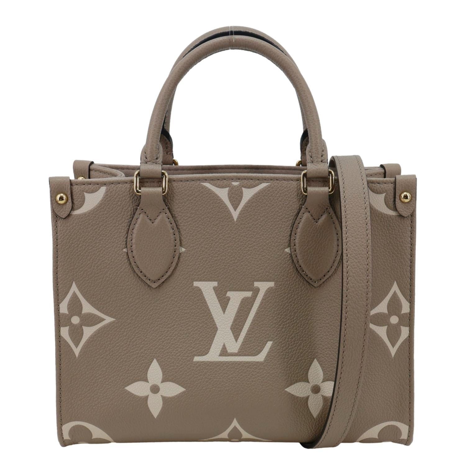 LOUIS VUITTON Onthego PM Bicolor Monogram Empreinte Crossbody Bag Cream