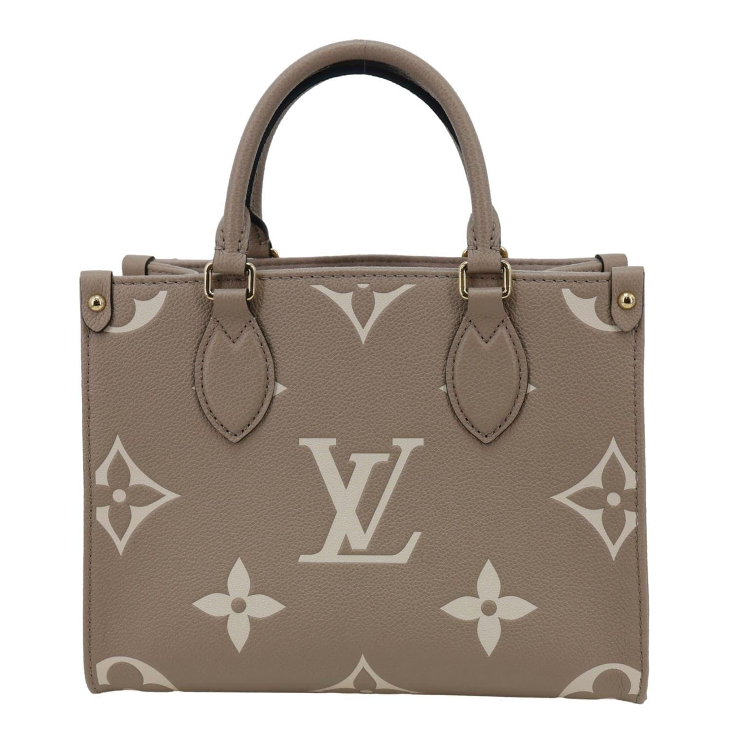LOUIS VUITTON Onthego PM Bicolor Monogram Empreinte Crossbody Bag Cream