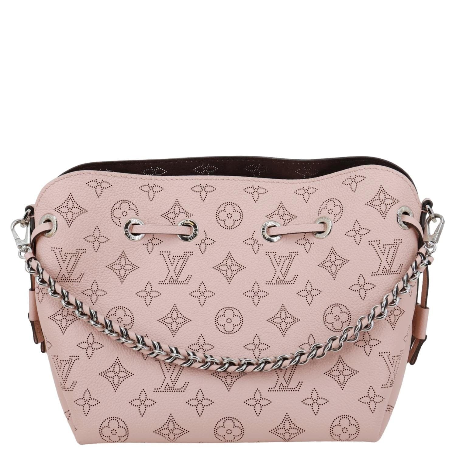 LOUIS VUITTON Bella Bucket Mahina Leather Crossbody Bag Magnolia