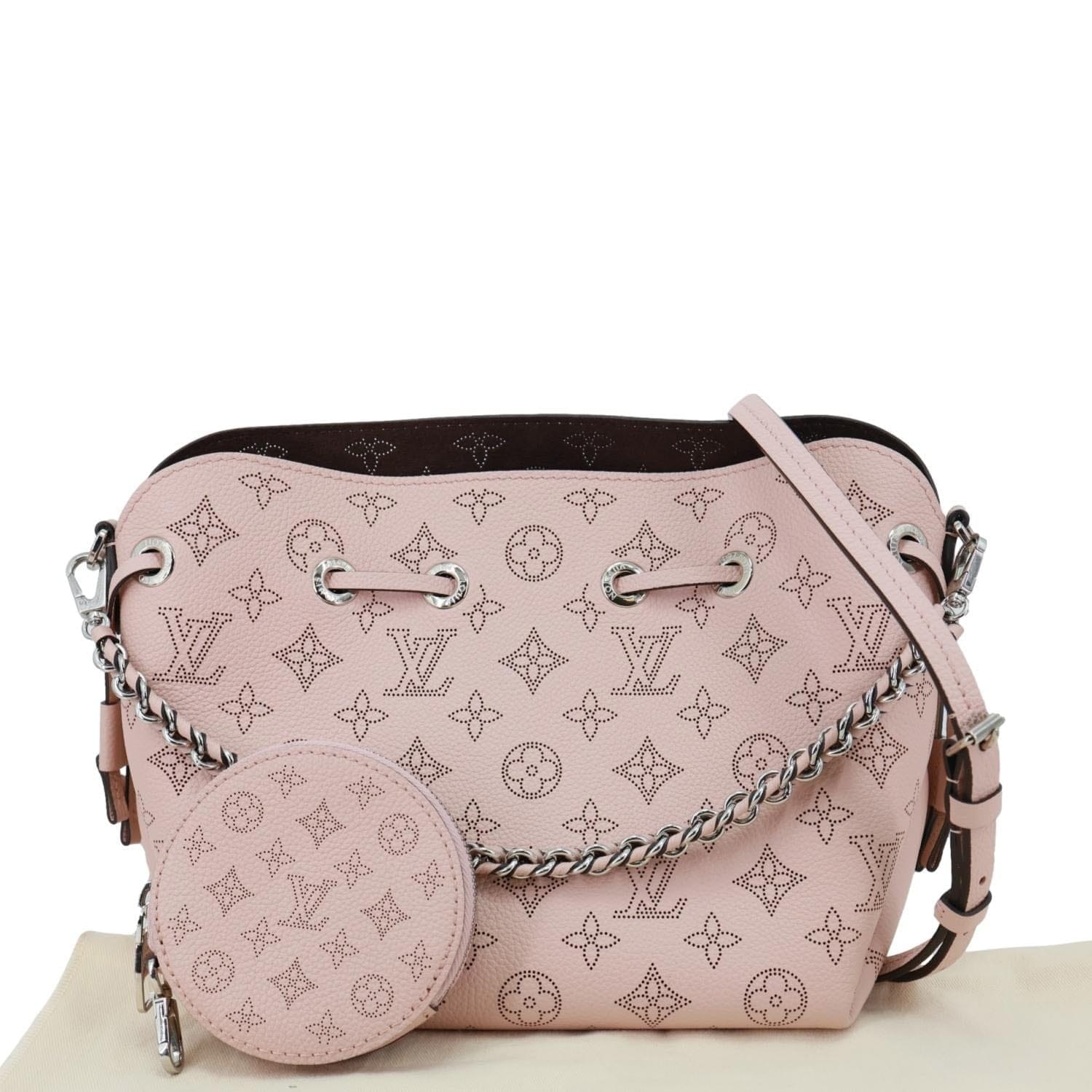 LOUIS VUITTON Bella Bucket Mahina Leather Crossbody Bag Magnolia