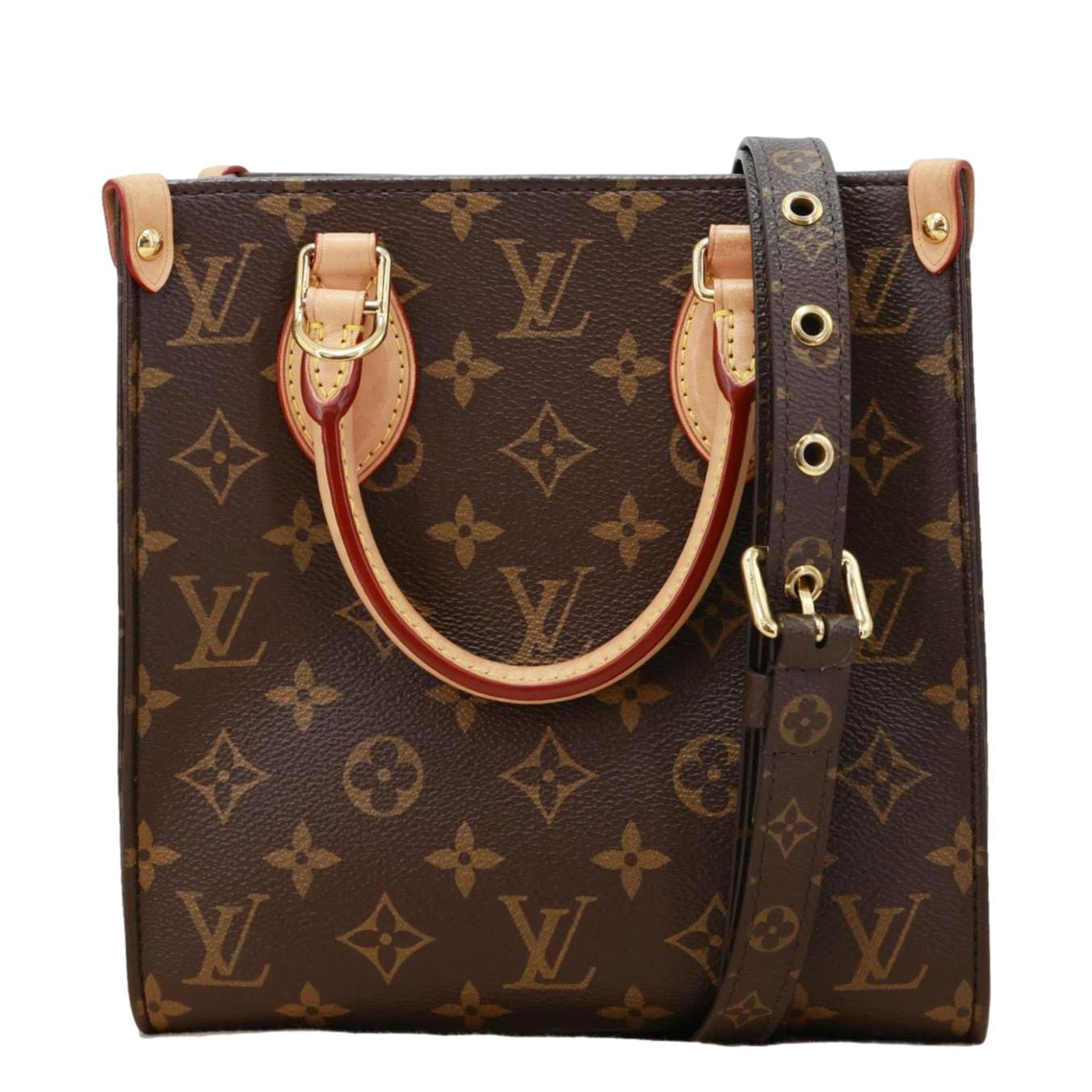 LOUIS VUITTON Sac Plat BB Monogram Canvas Crossbody Bag Brown