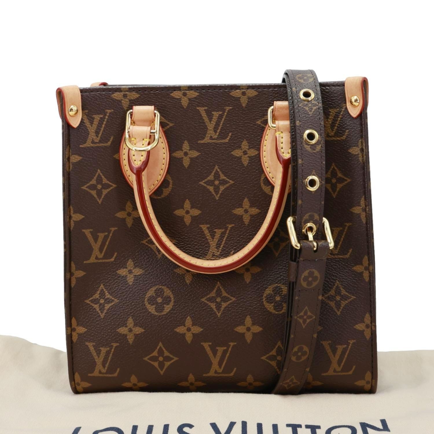 LOUIS VUITTON Sac Plat BB Monogram Canvas Crossbody Bag Brown