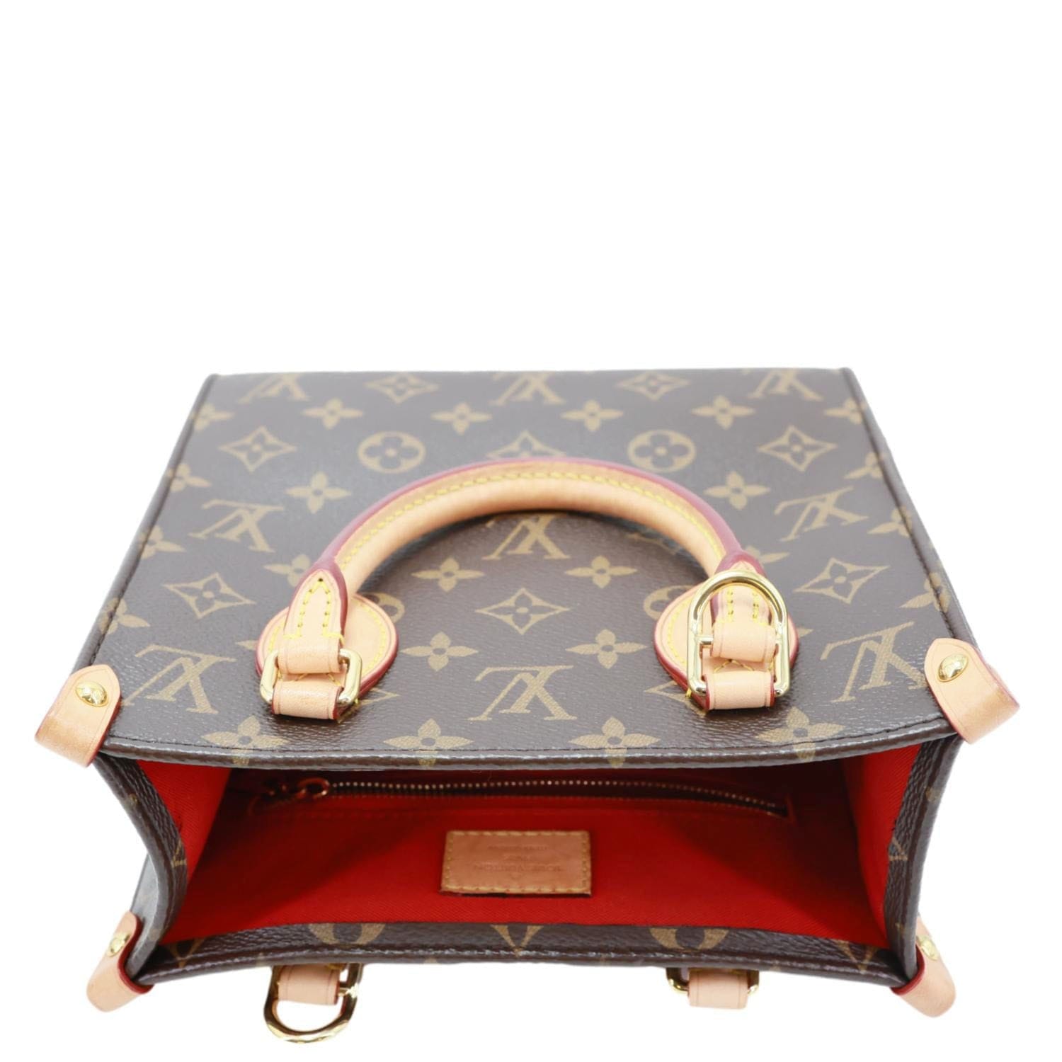 LOUIS VUITTON Sac Plat BB Monogram Canvas Crossbody Bag Brown
