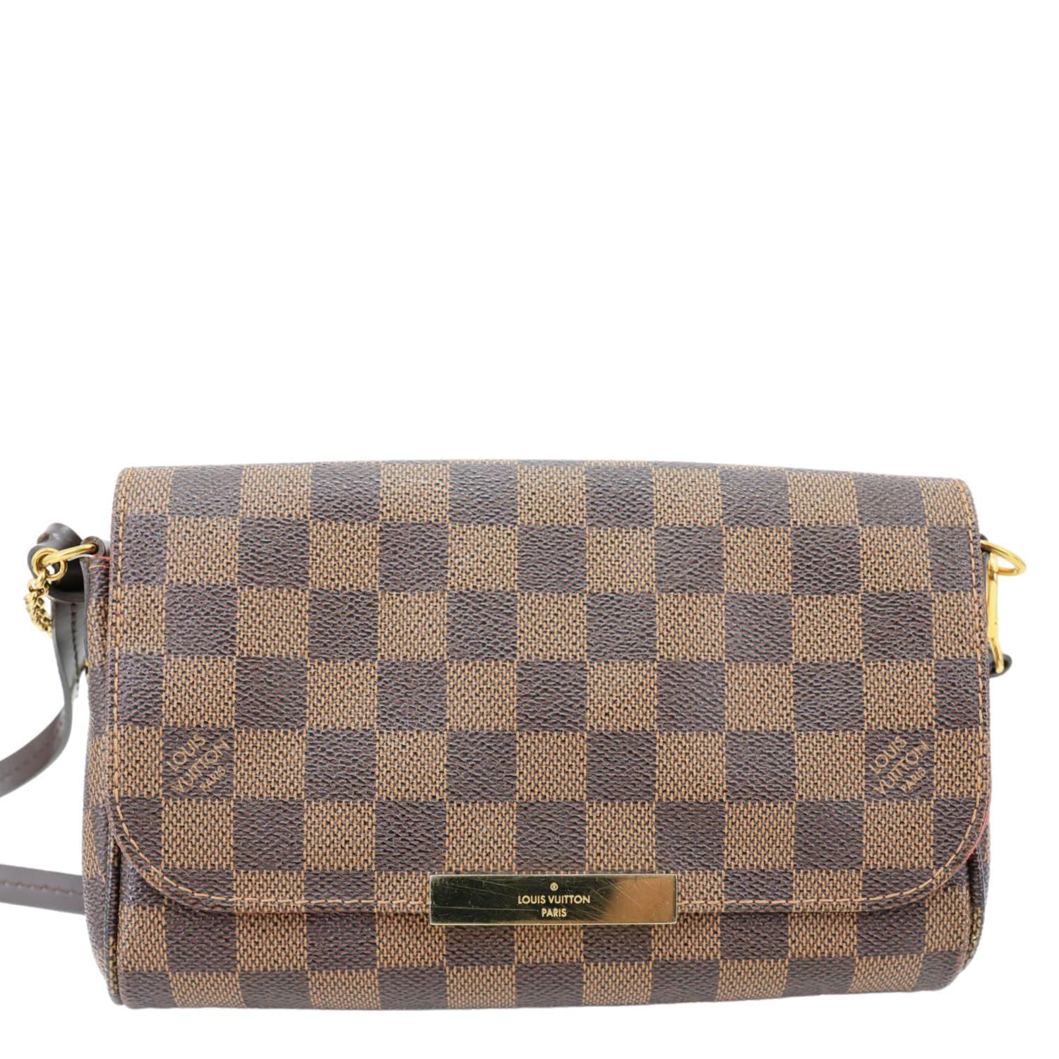 LOUIS VUITTON Favorite PM Damier Ebene Chain Crossbody Bag Brown
