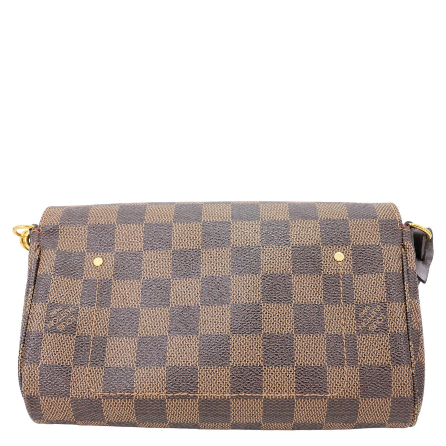 LOUIS VUITTON Favorite PM Damier Ebene Chain Crossbody Bag Brown
