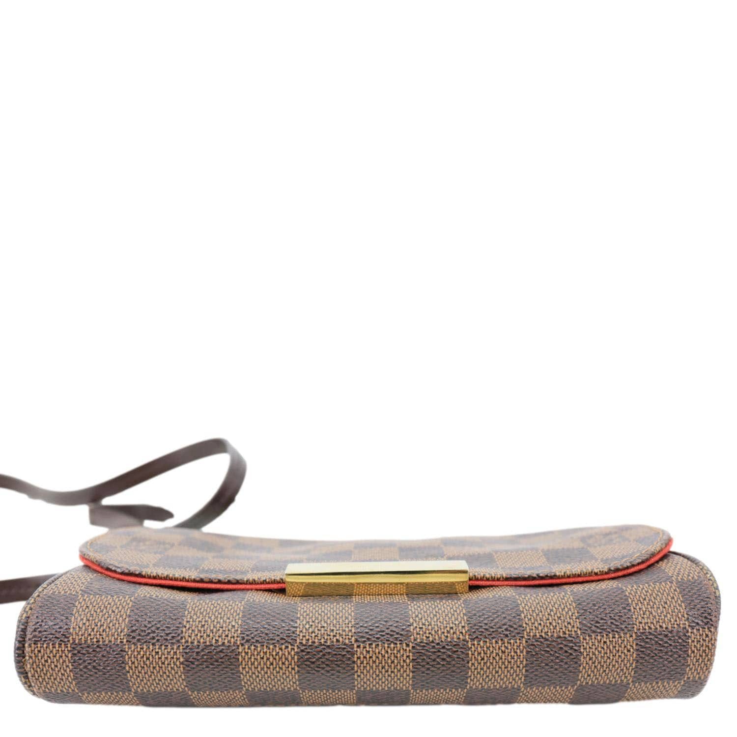 LOUIS VUITTON Favorite PM Damier Ebene Chain Crossbody Bag Brown
