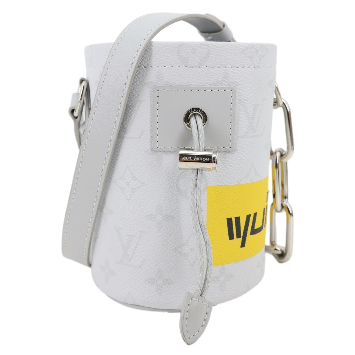 LOUIS VUITTON Chalk Nano Monogram Canvas Crossbody Bag White