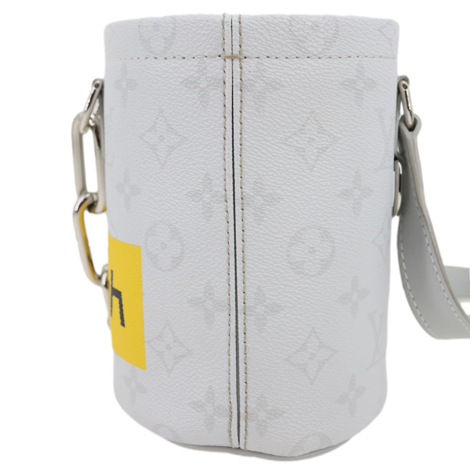 LOUIS VUITTON Chalk Nano Monogram Canvas Crossbody Bag White