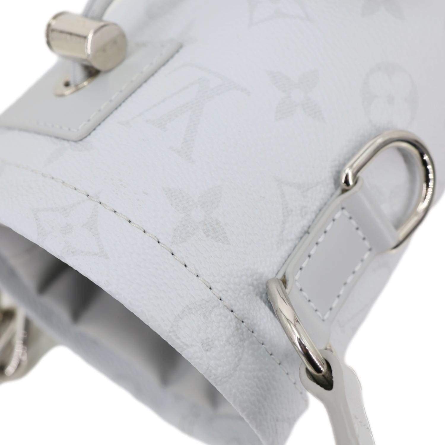 LOUIS VUITTON Chalk Nano Monogram Canvas Crossbody Bag White