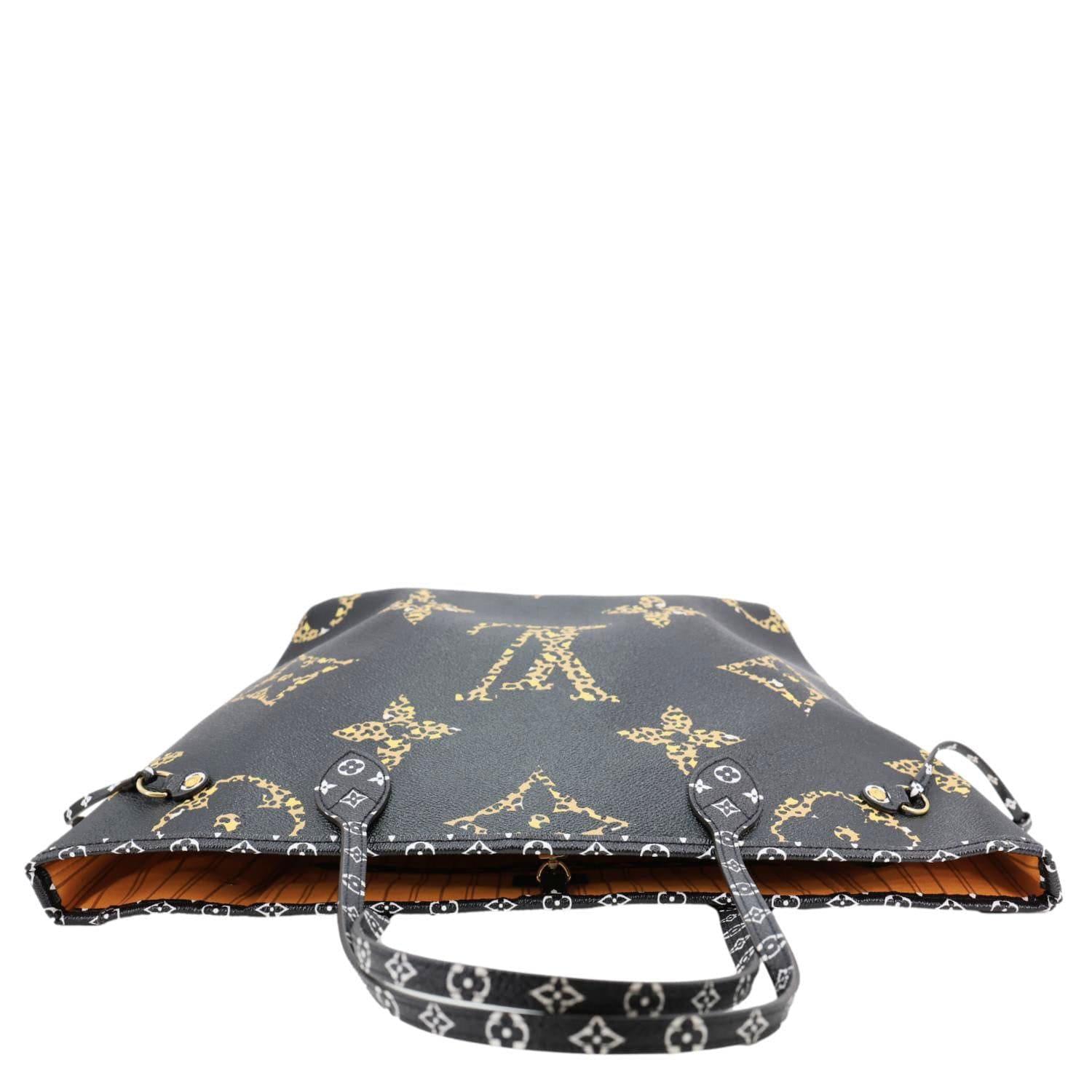 LOUIS VUITTON Neverfull MM Monogram Jungle Shoulder Bag Orange