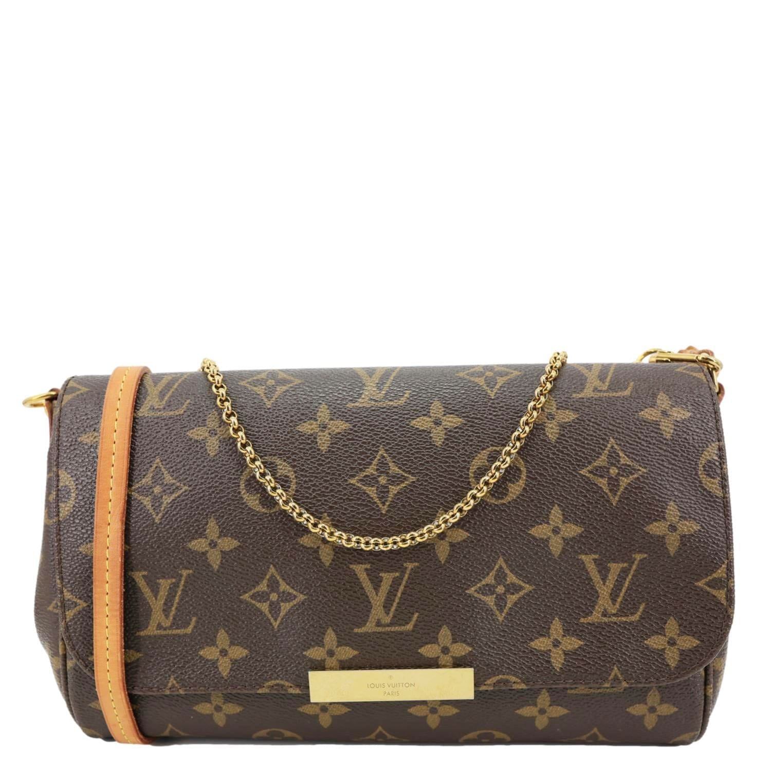 LOUIS VUITTON Favorite MM Monogram Canvas Crossbody Bag Brown