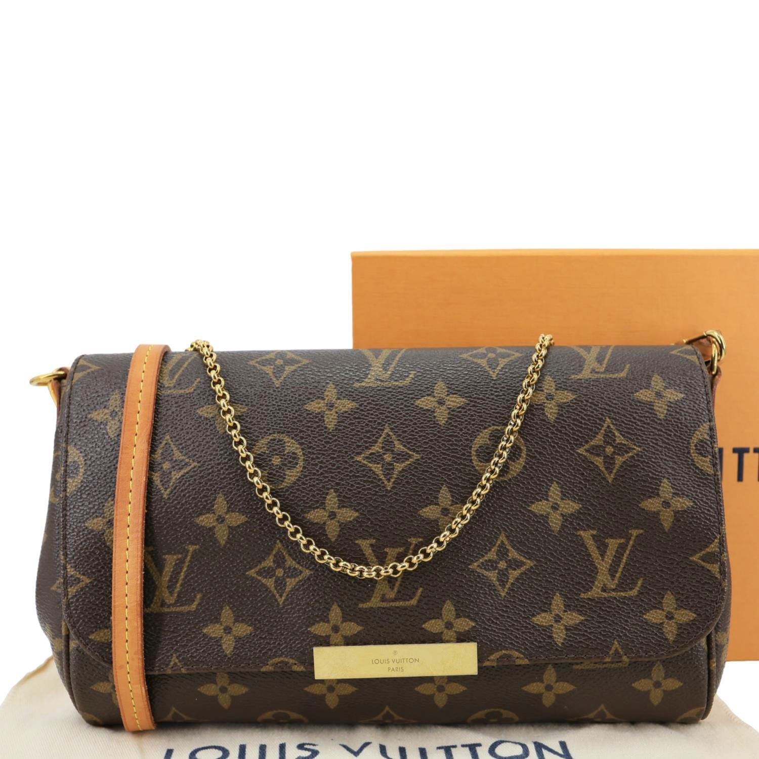 LOUIS VUITTON Favorite MM Monogram Canvas Crossbody Bag Brown