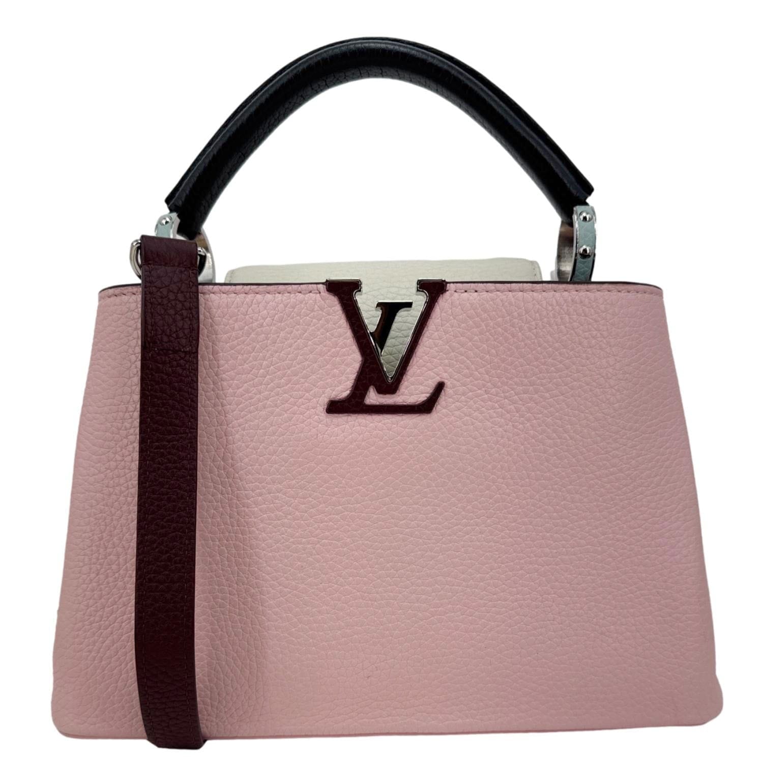 LOUIS VUITTON Capucines BB Taurillon Leather Crossbody Bag Pink