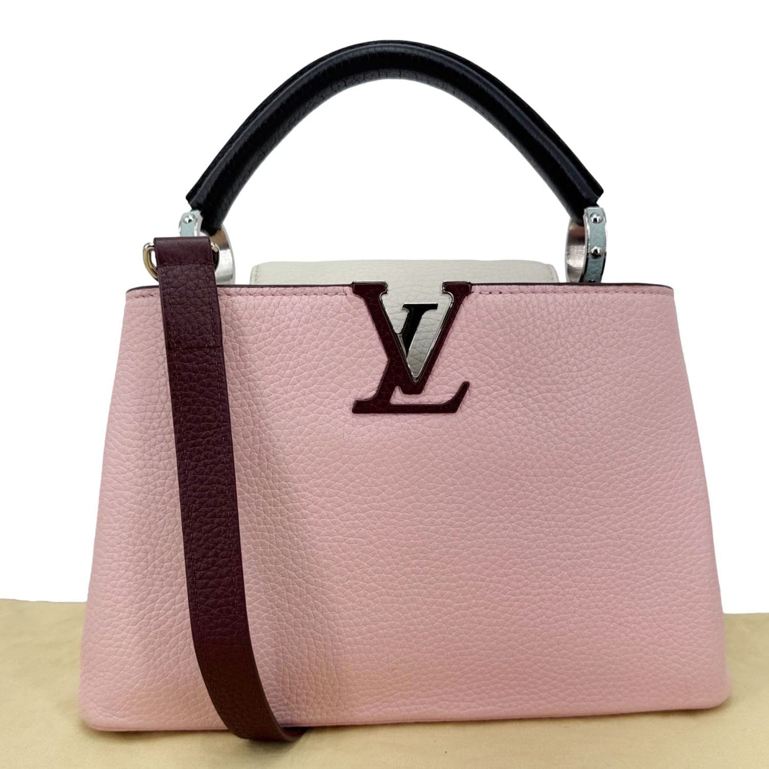 LOUIS VUITTON Capucines BB Taurillon Leather Crossbody Bag Pink