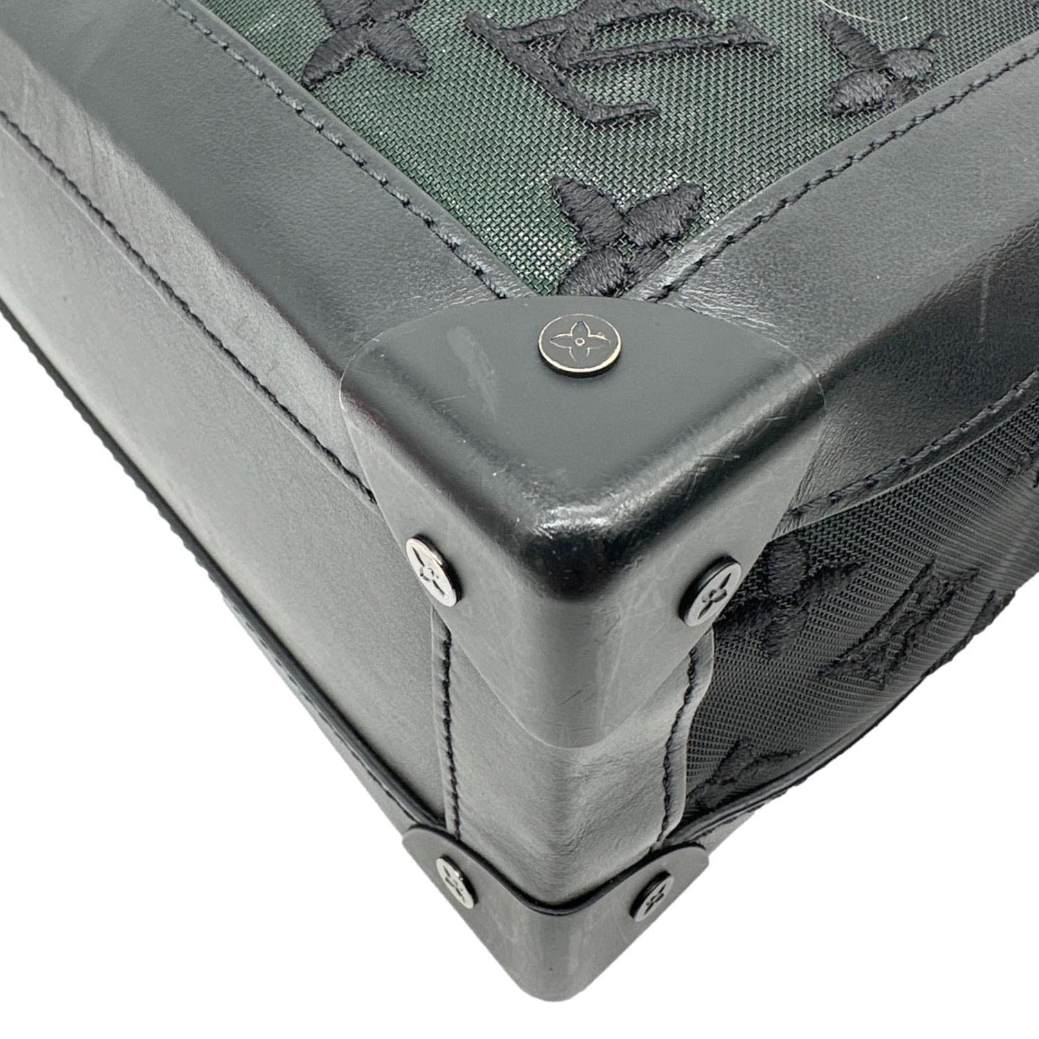 LOUIS VUITTON Soft Trunk Taurillon Monogram Mesh Crossbody Bag Black