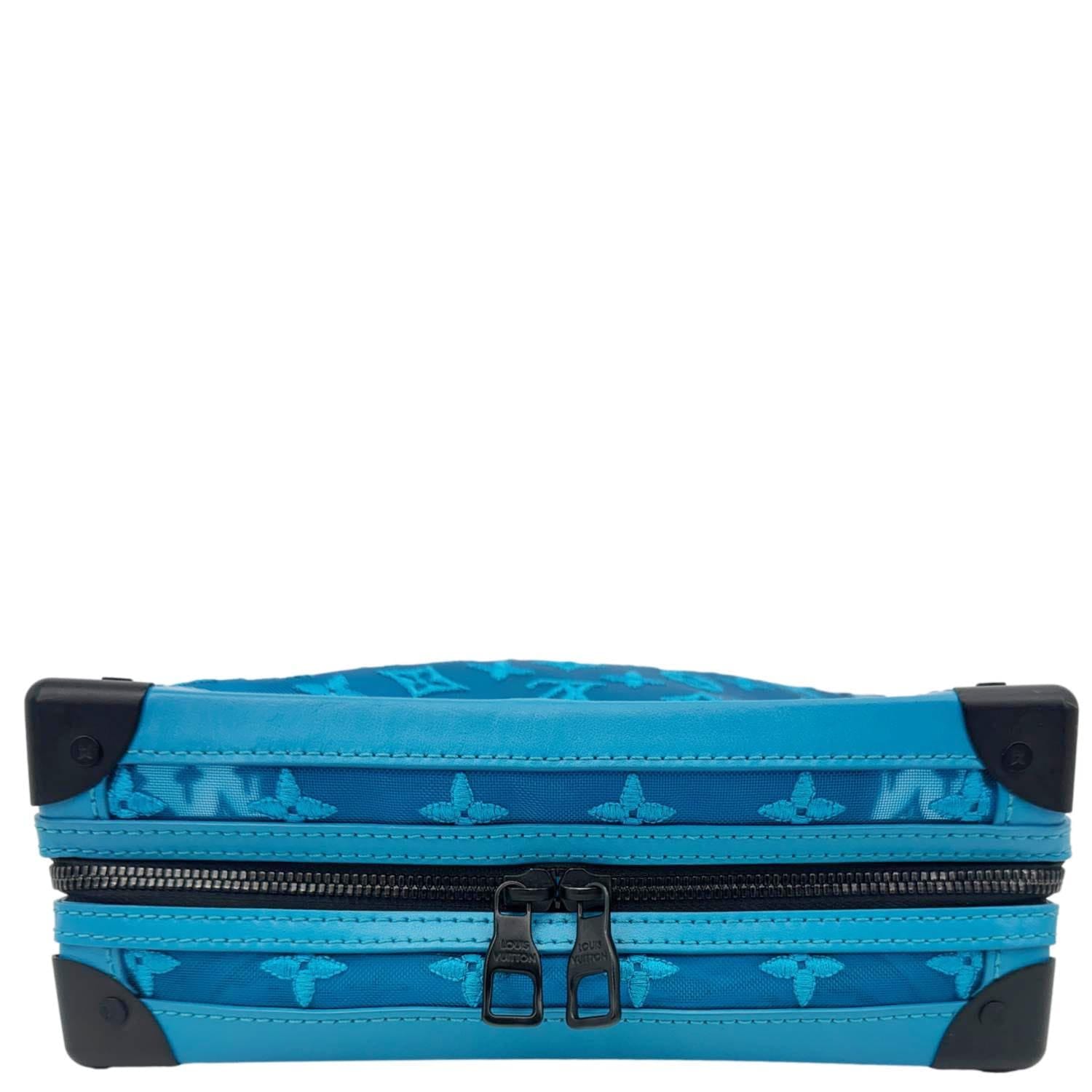 LOUIS VUITTON Soft Trunk Monogram Mesh Crossbody Bag Turquoise