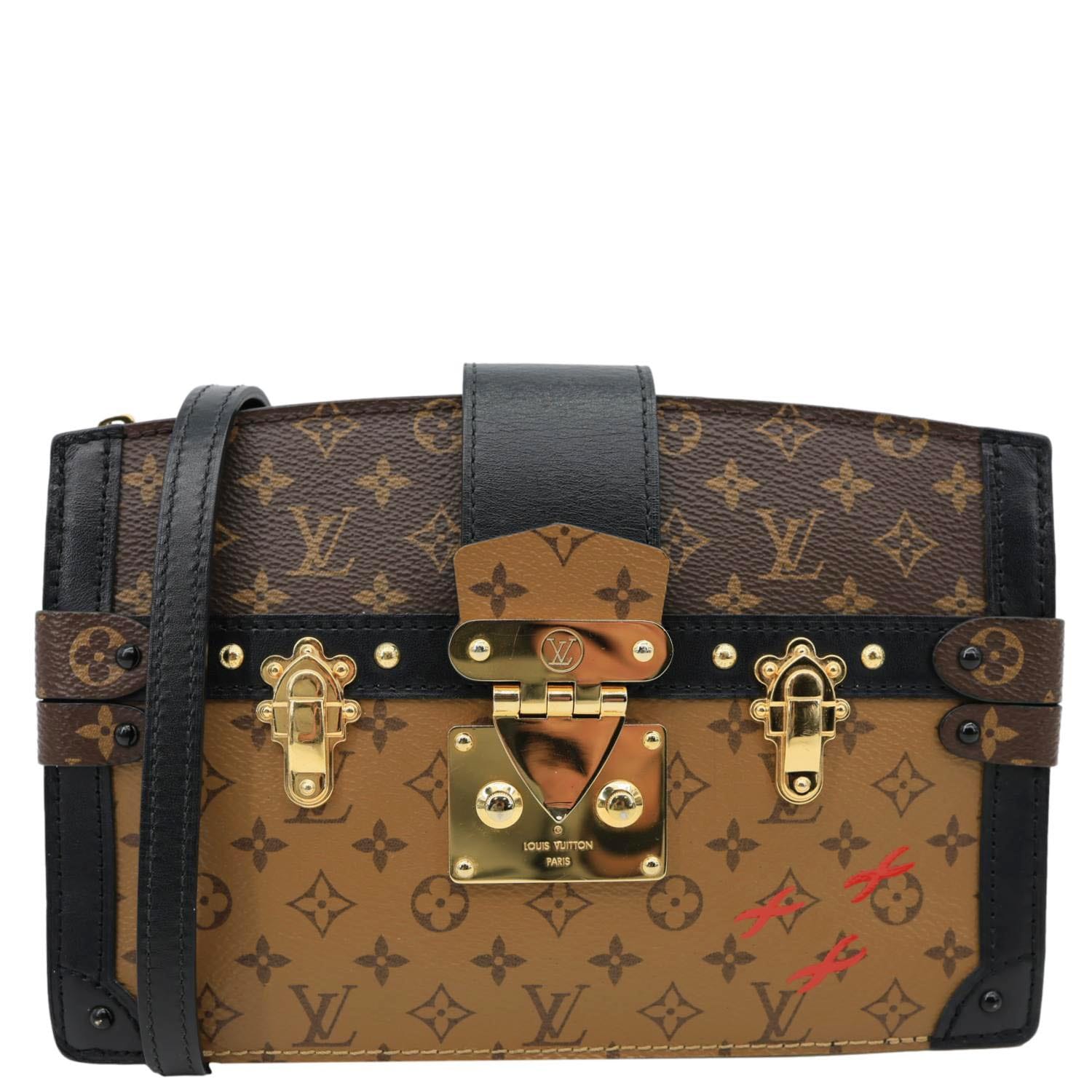 LOUIS VUITTON Trunk Clutch Reverse Monogram Crossbody Bag Brown