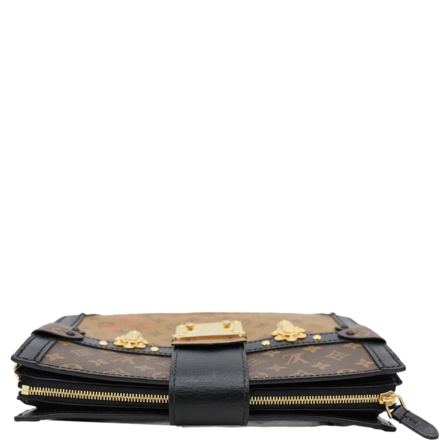 LOUIS VUITTON Trunk Clutch Reverse Monogram Crossbody Bag Brown