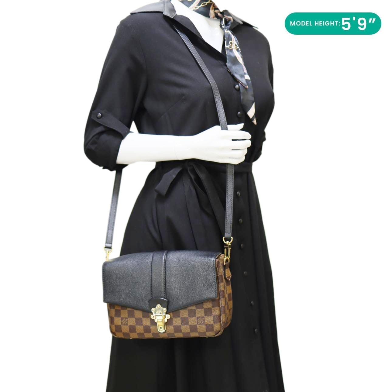 LOUIS VUITTON Clapton Damier Ebene Crossbody Bag Brown