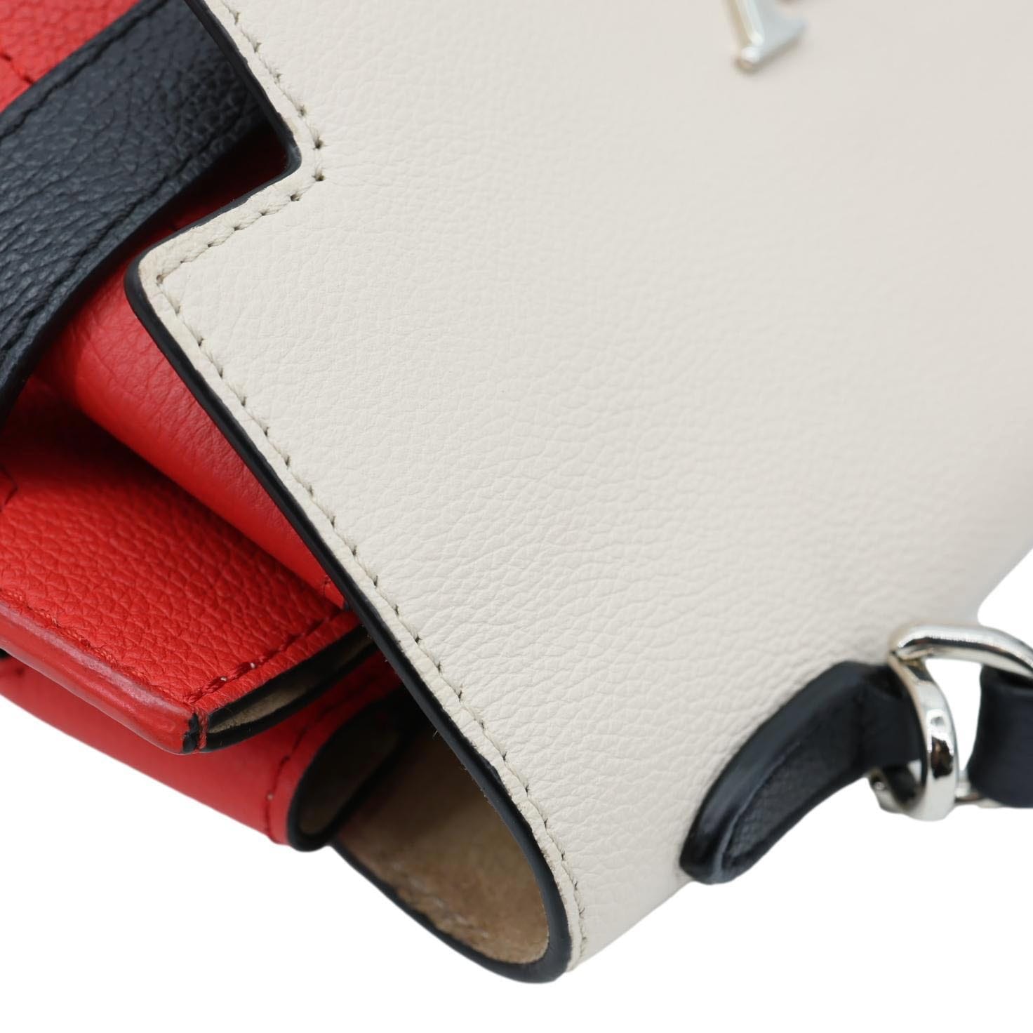 LOUIS VUITTON Lockme Ever Leather Crossbody Bag Red