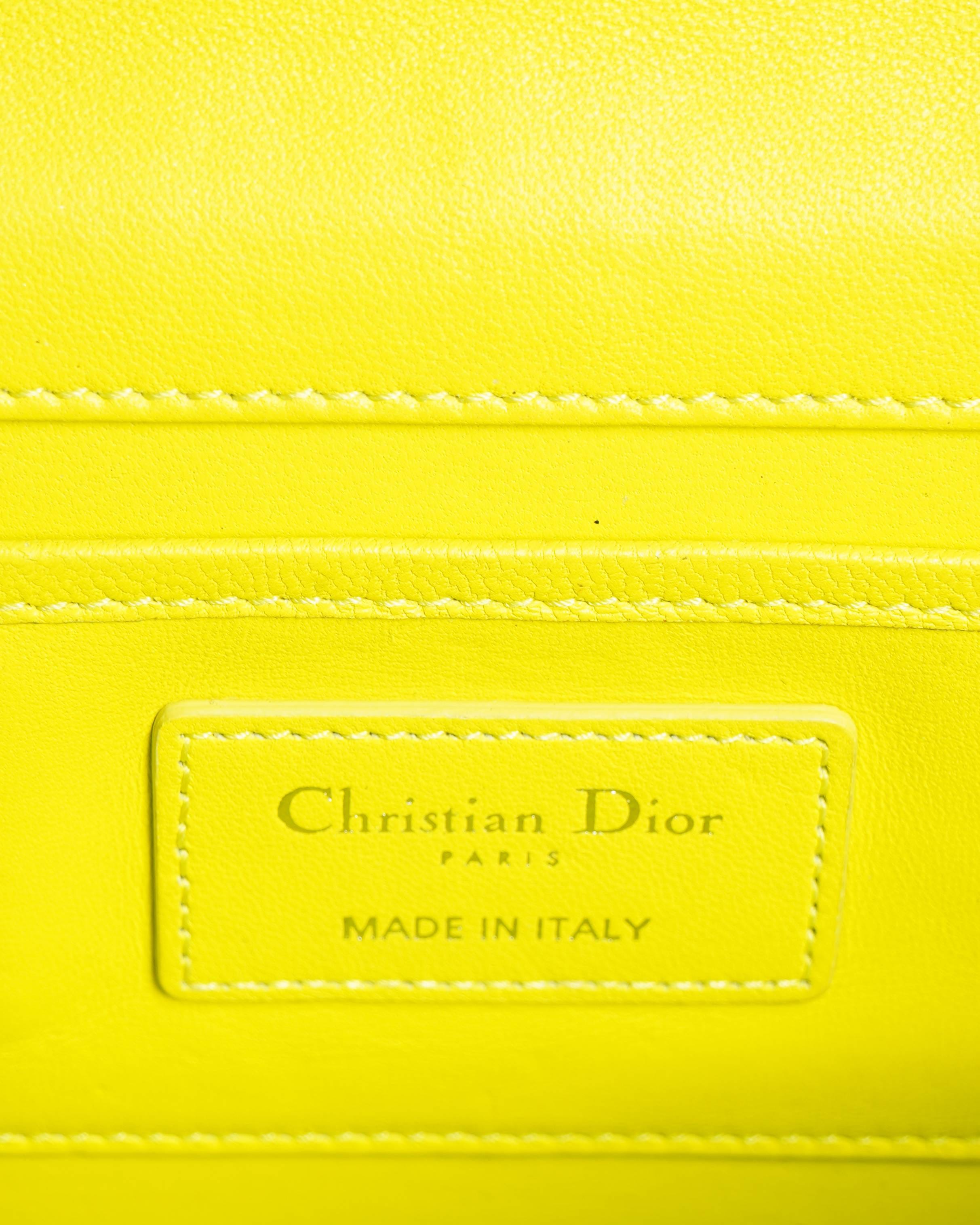 Dior Christian dior blue cannage quilted wallet on chain