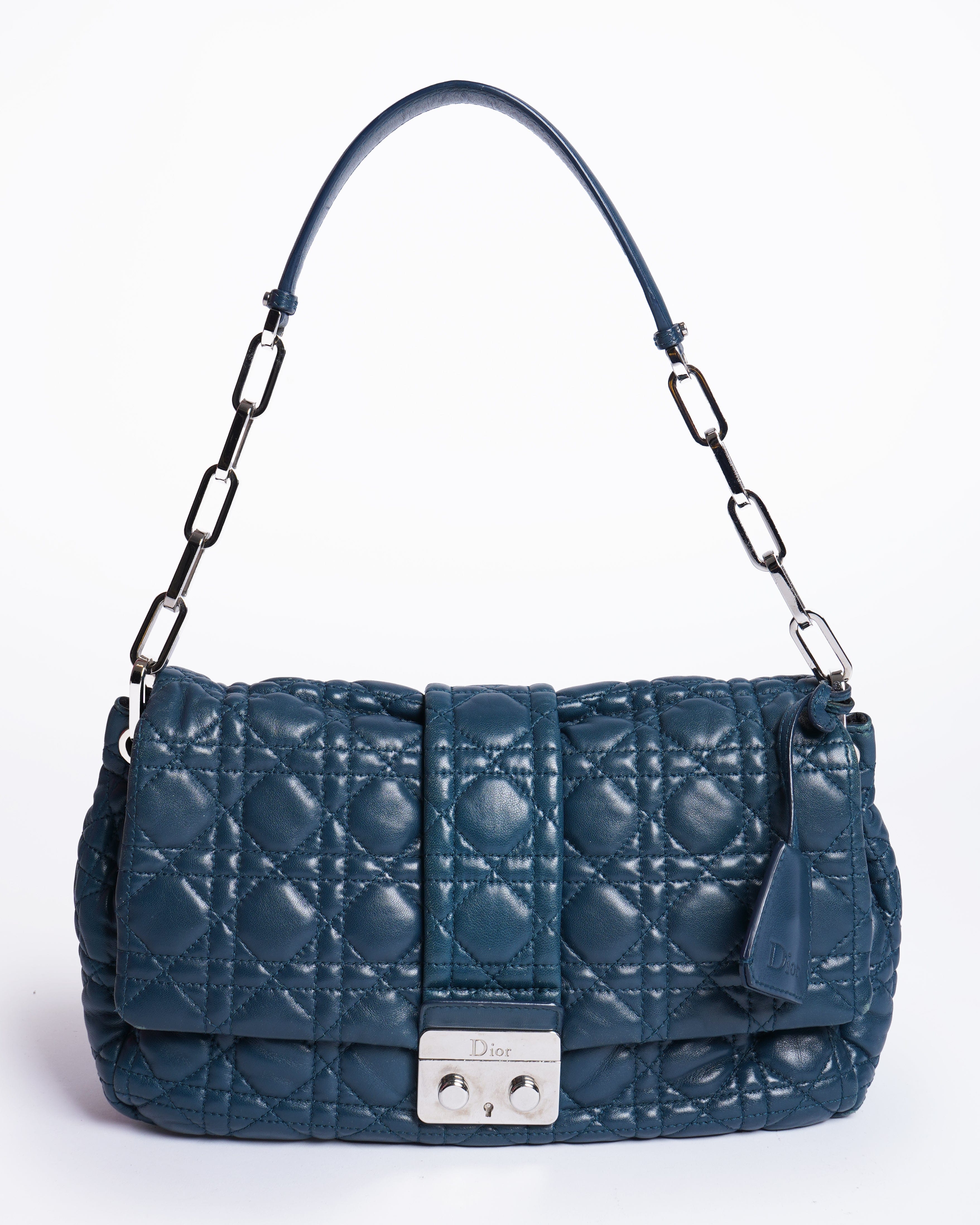 Dior Christian Dior lambskin cannage new lock flap shoulder bag