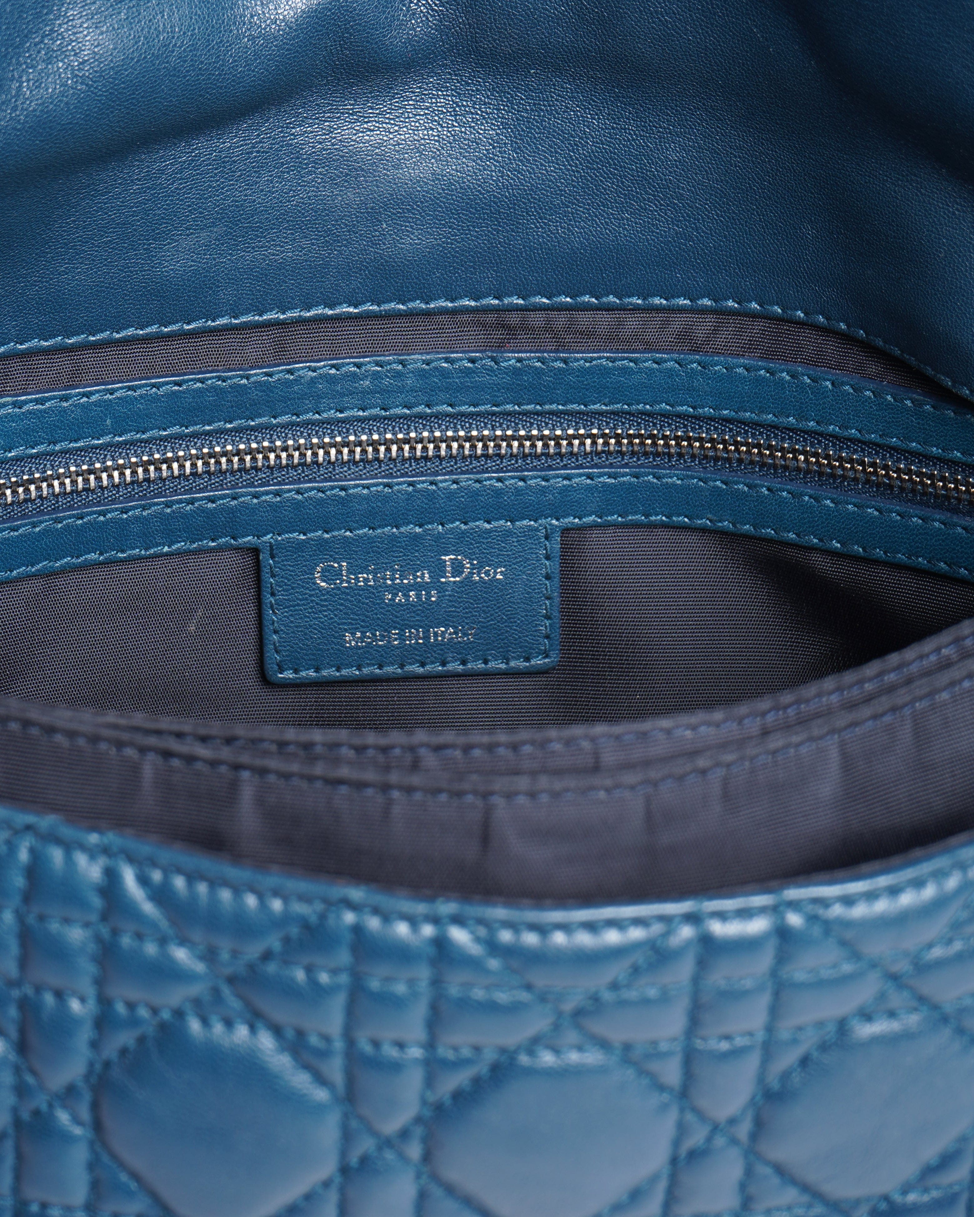 Dior Christian Dior lambskin cannage new lock flap shoulder bag
