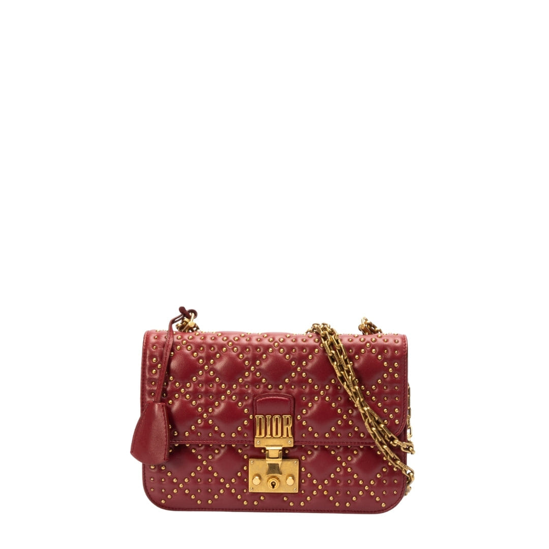 Dior Red Cannage Leather Small DiorAddict Shoulder Bag