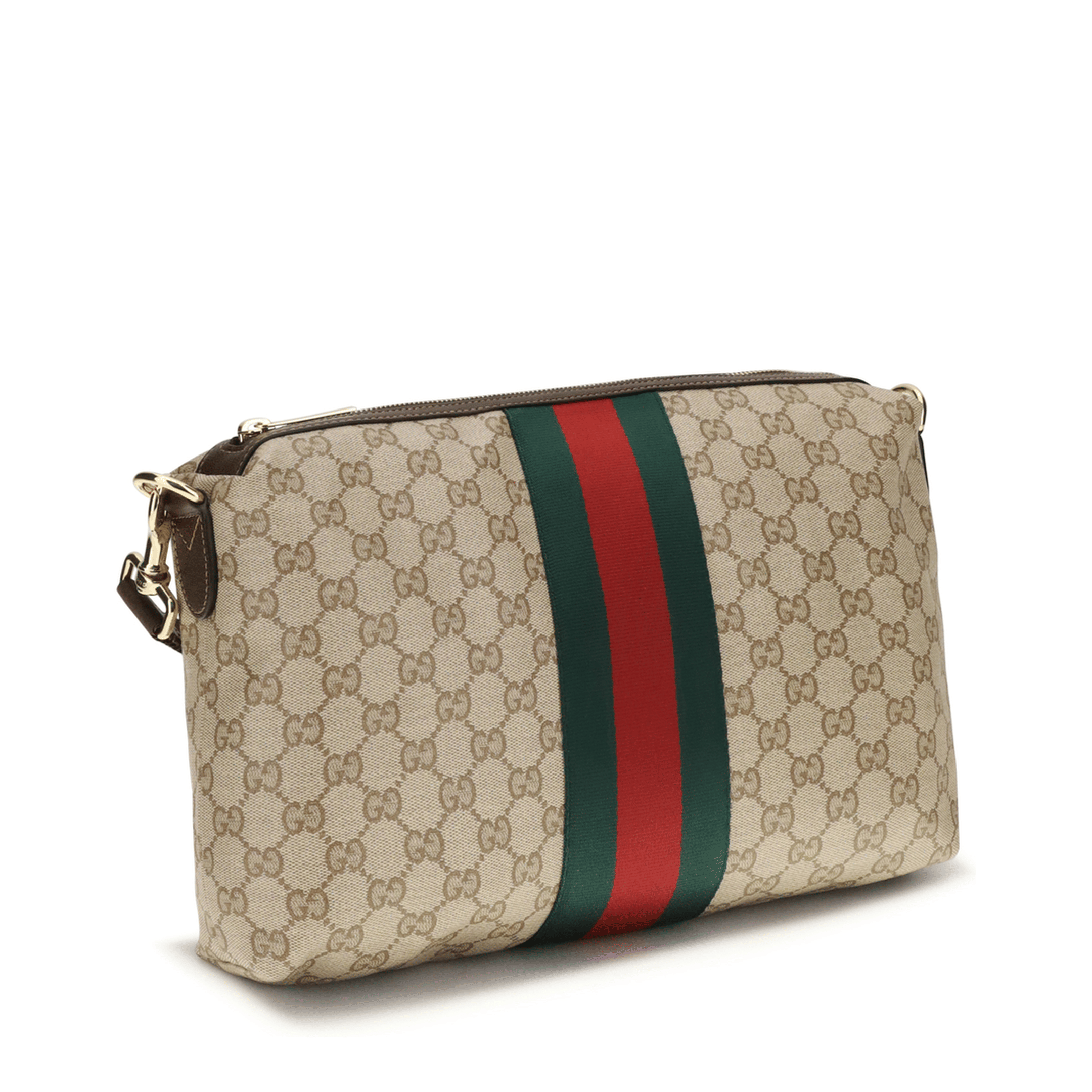 Gucci Medium Coated GG Fabric Crossbody - Vintage Sand/Dark Brown (Beige)