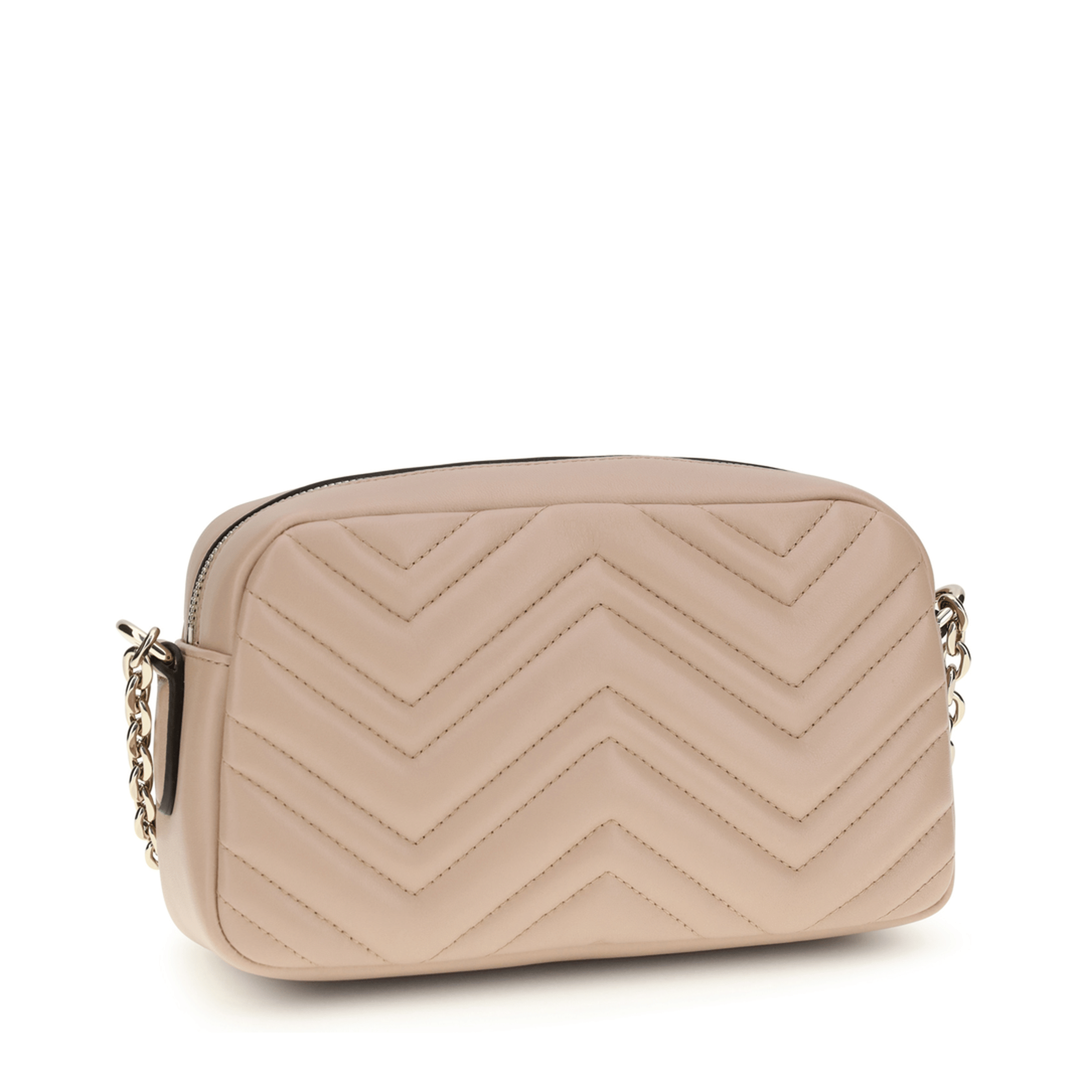 Gucci GG Marmont Small Matelassé Chevron Nappa Leather Crossbody - Pink Beige