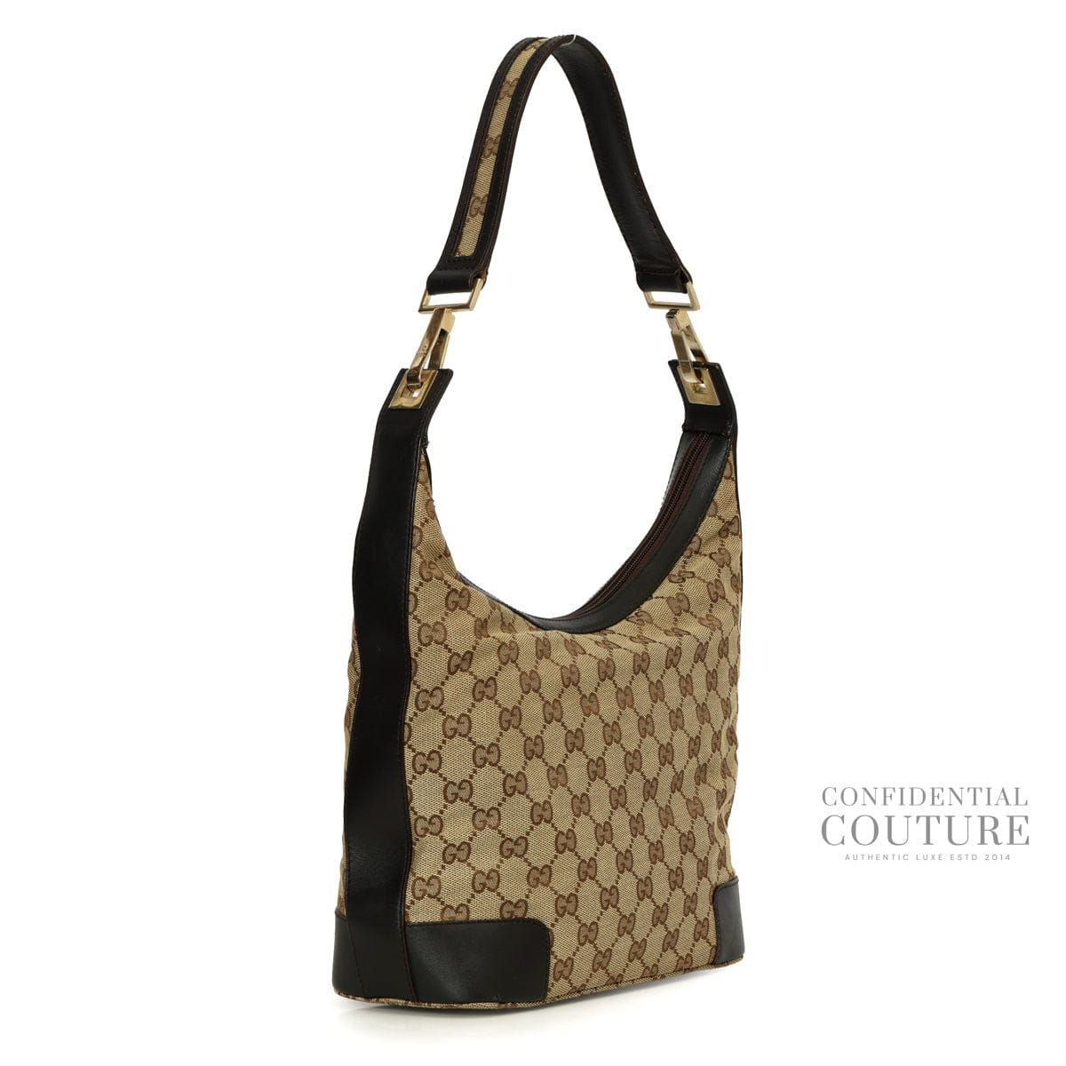 Gucci GG Canvas Brown/Beige Small Hobo Bag