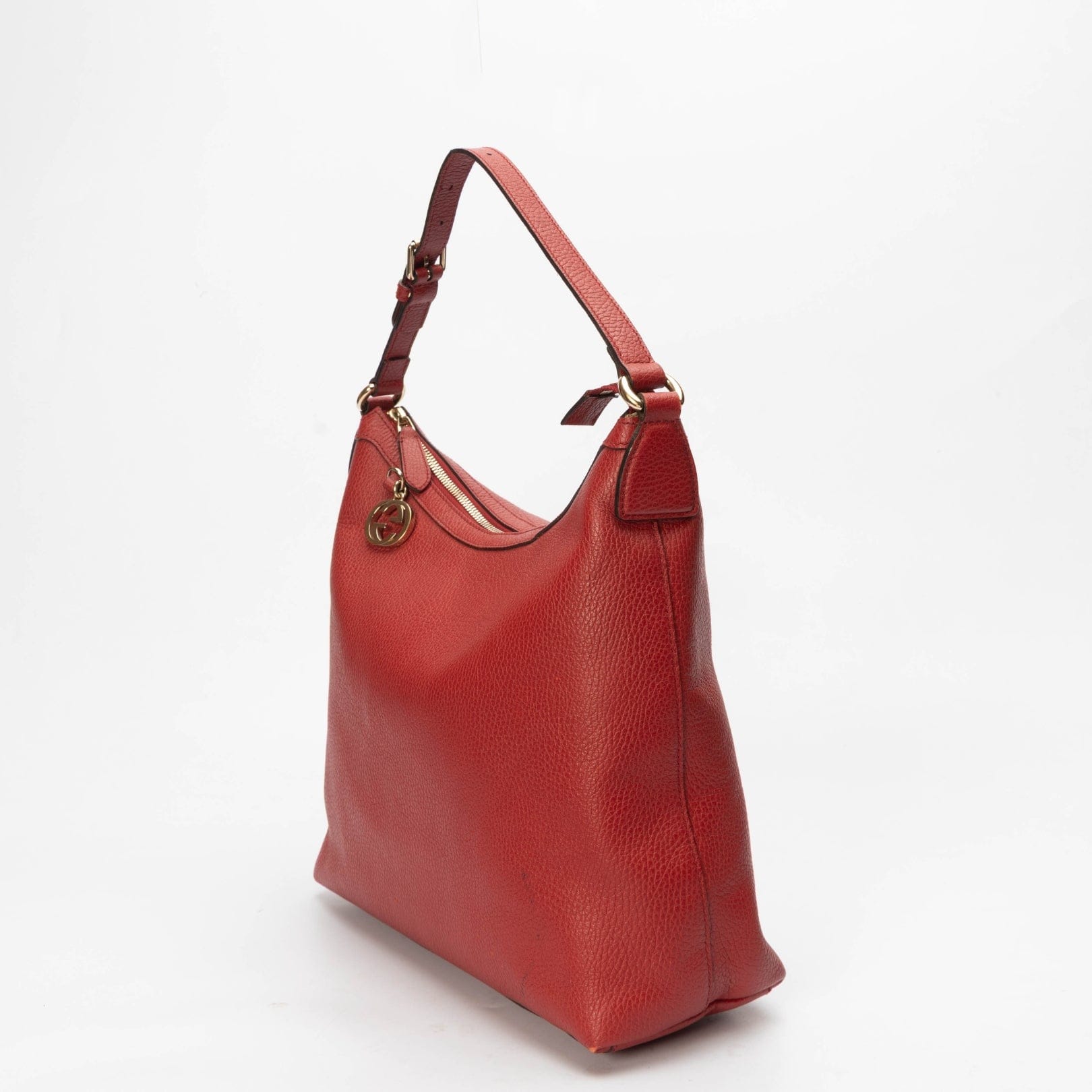 Gucci GG Charm Red Hobo Bag