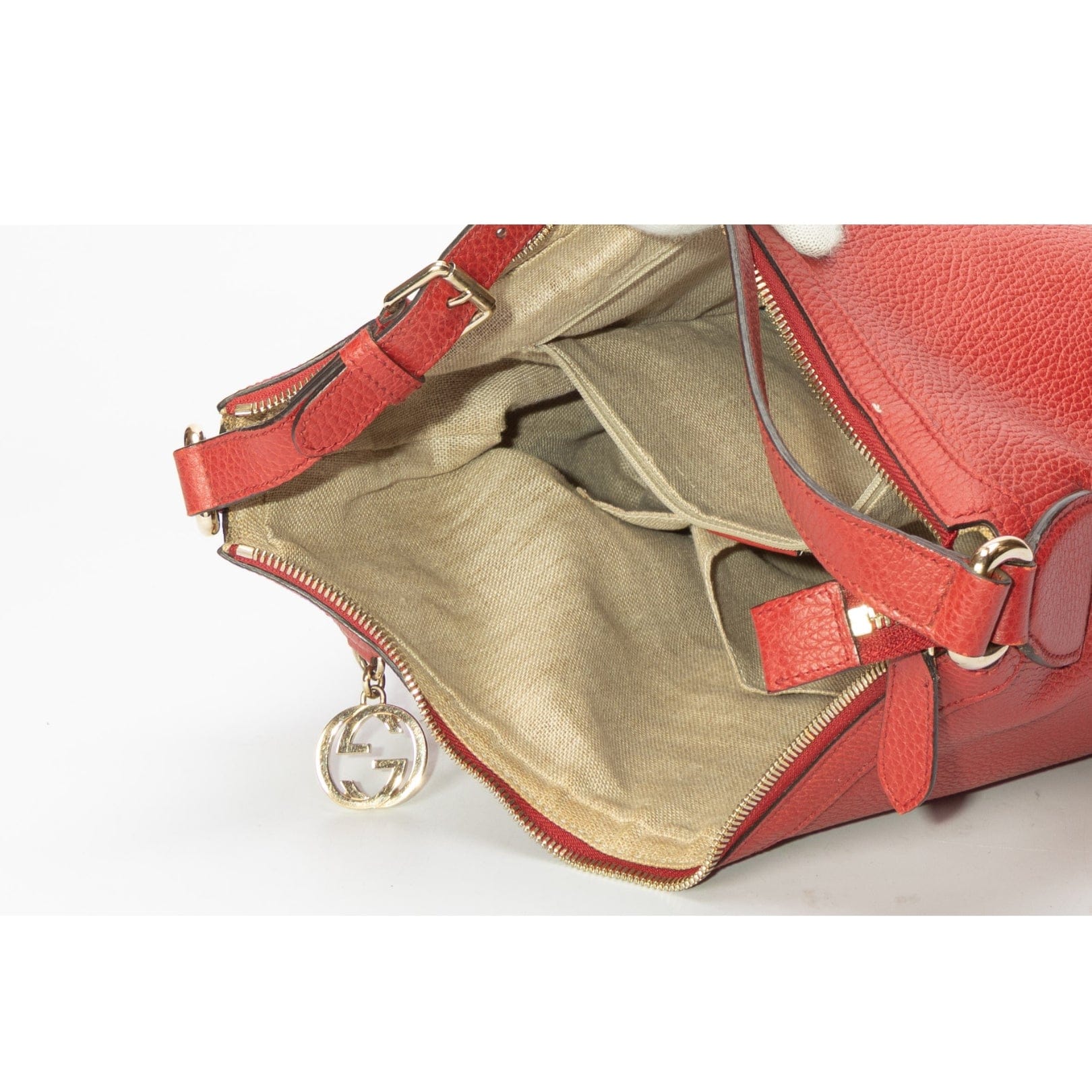 Gucci GG Charm Red Hobo Bag