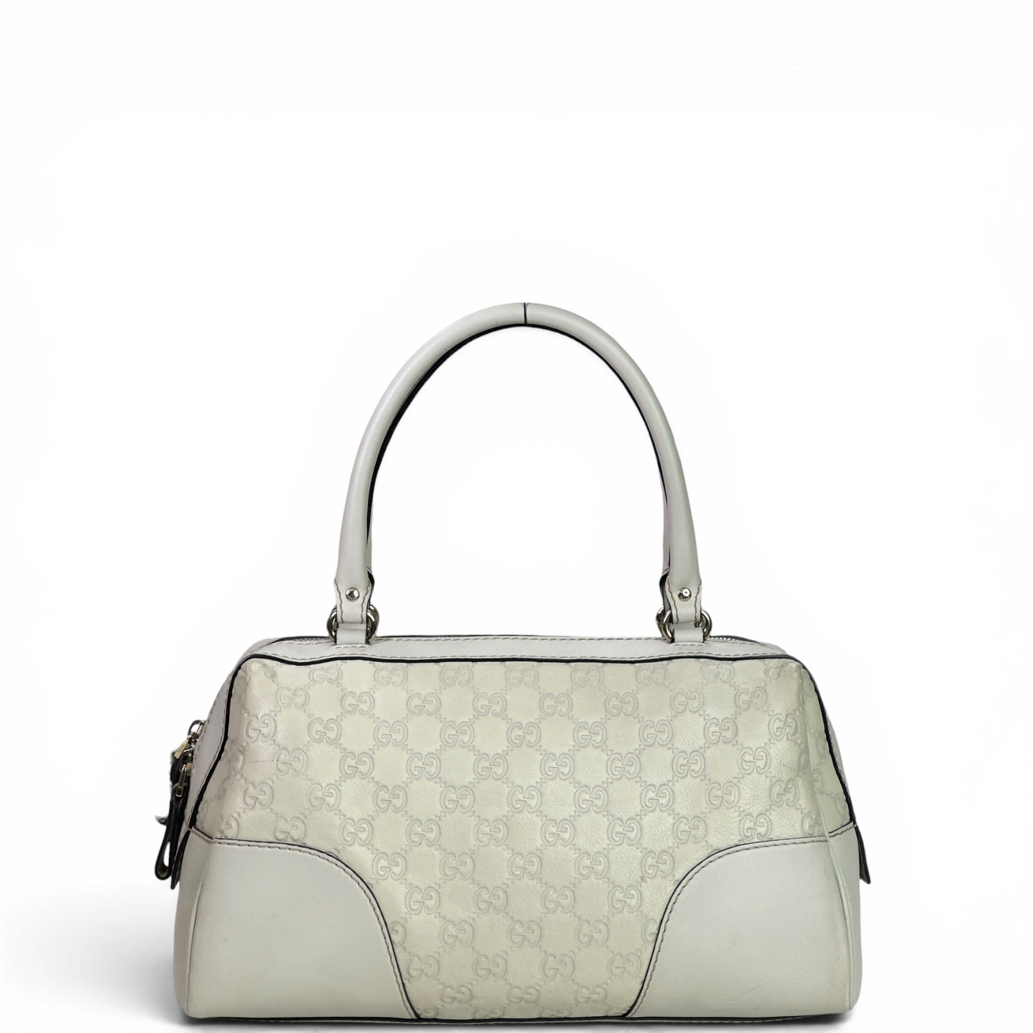 Gucci Joy Lovely Boston Bag White Guccissima Leather