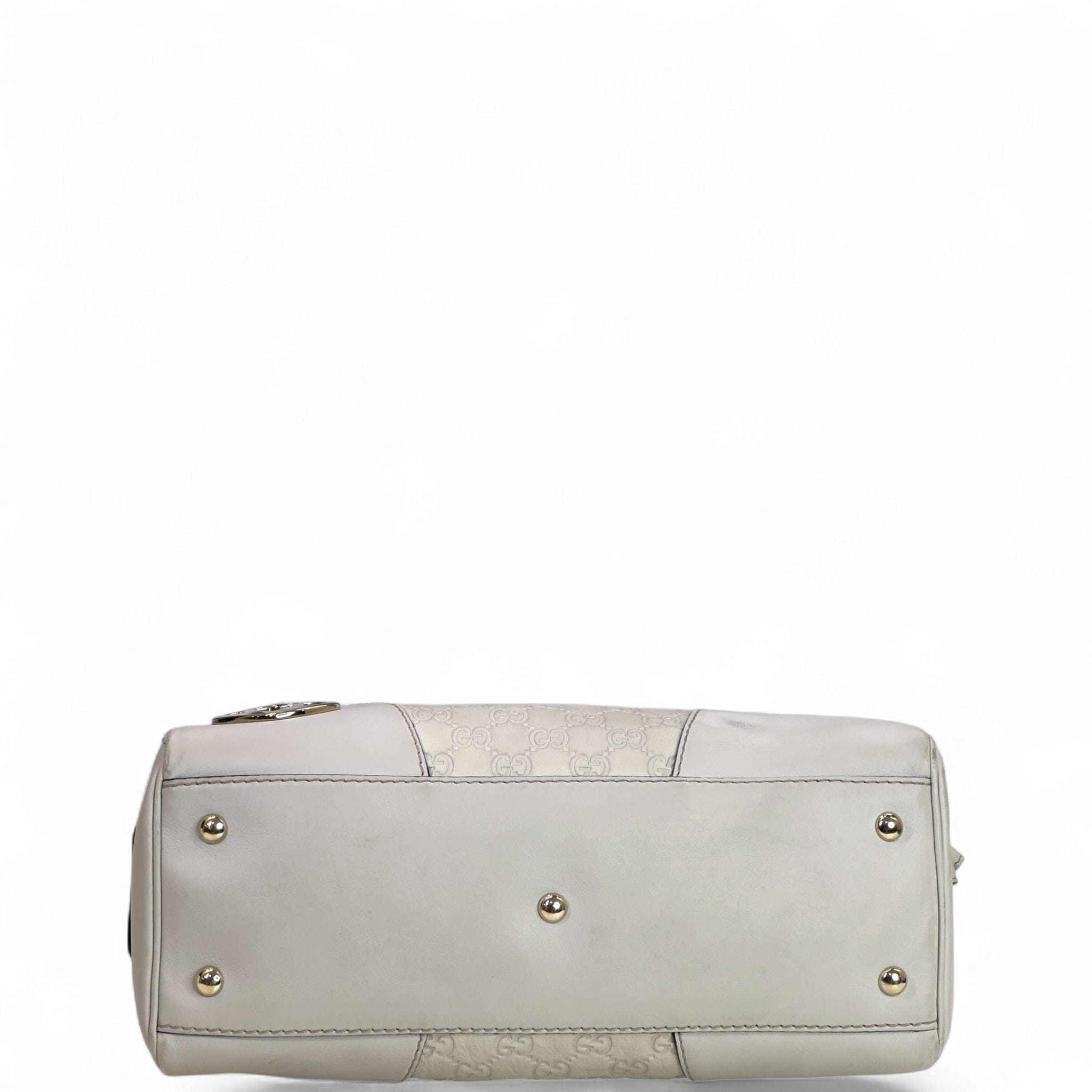 Gucci Joy Lovely Boston Bag White Guccissima Leather
