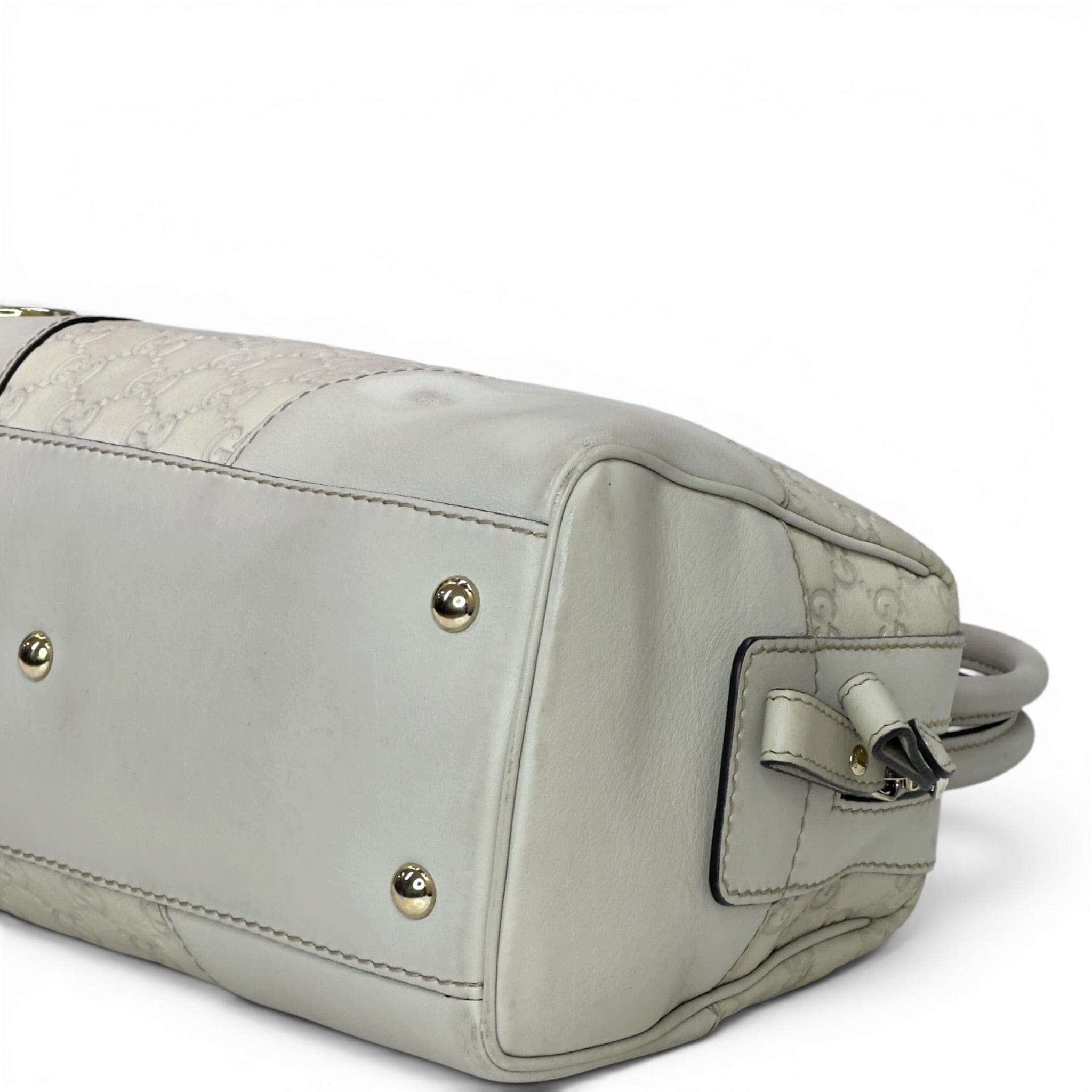 Gucci Joy Lovely Boston Bag White Guccissima Leather