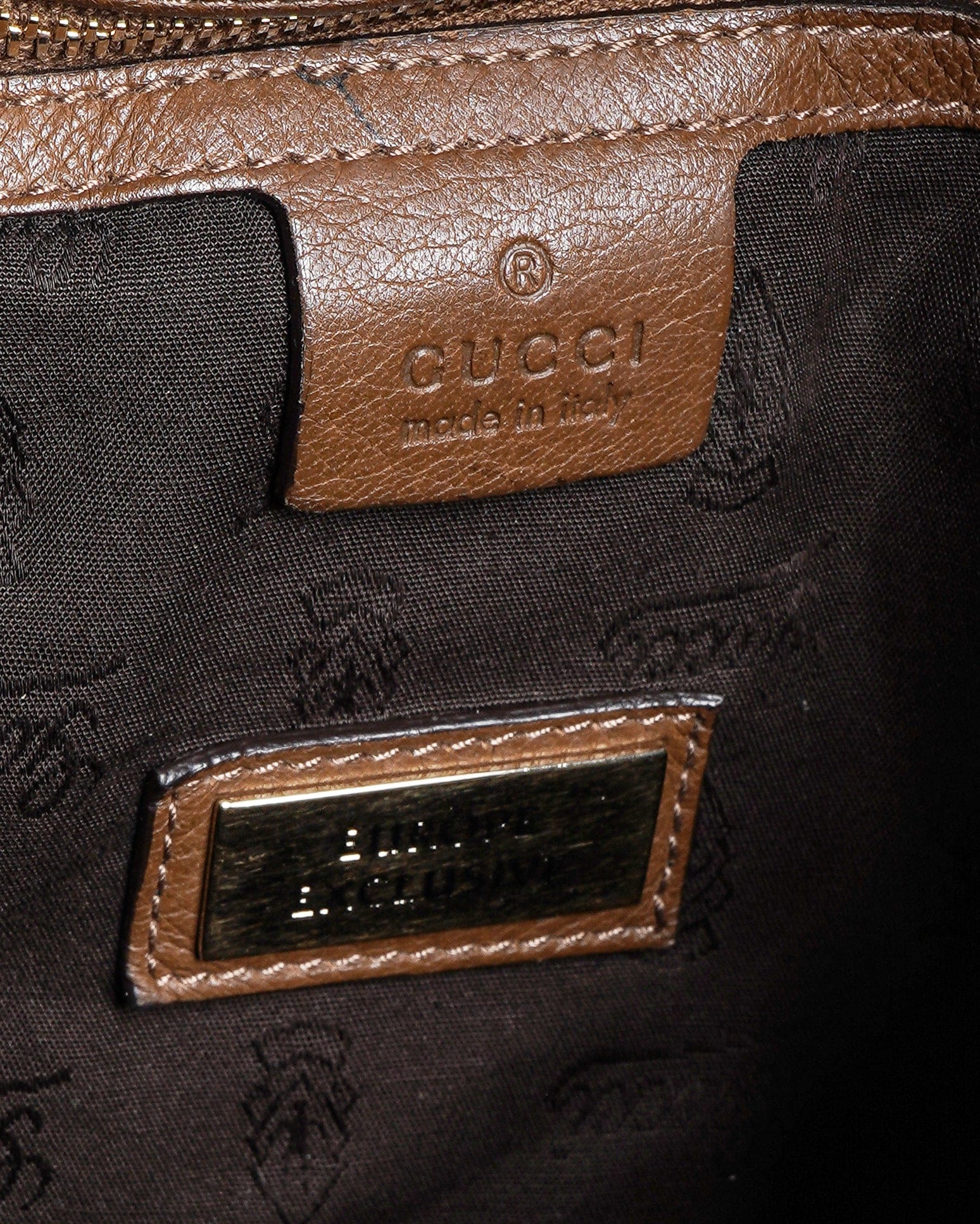 Gucci Brown Leather and Crocodile G Wave Hobo Bag