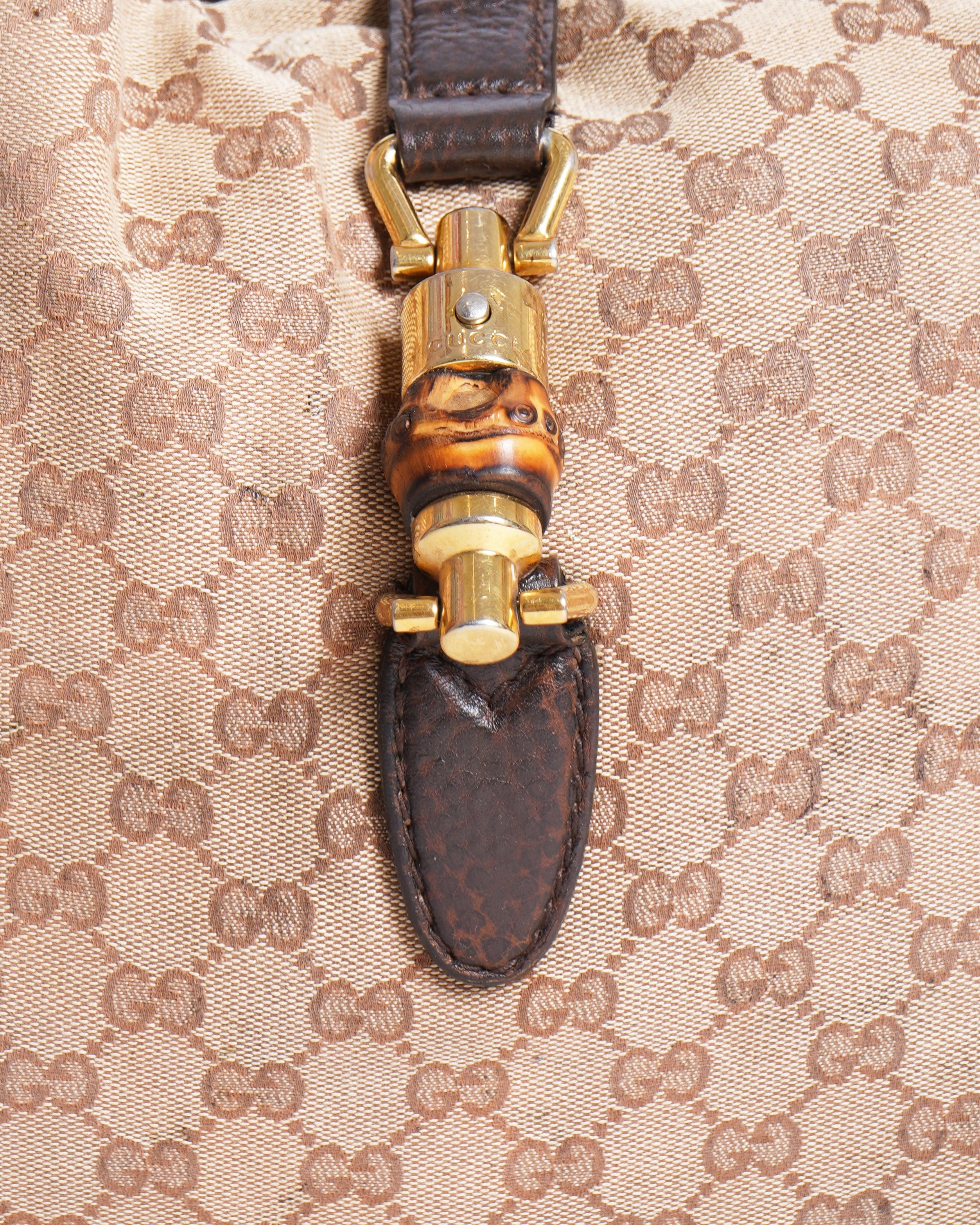 Gucci Brown GG Canvas Jackie Medium Hobo Bag