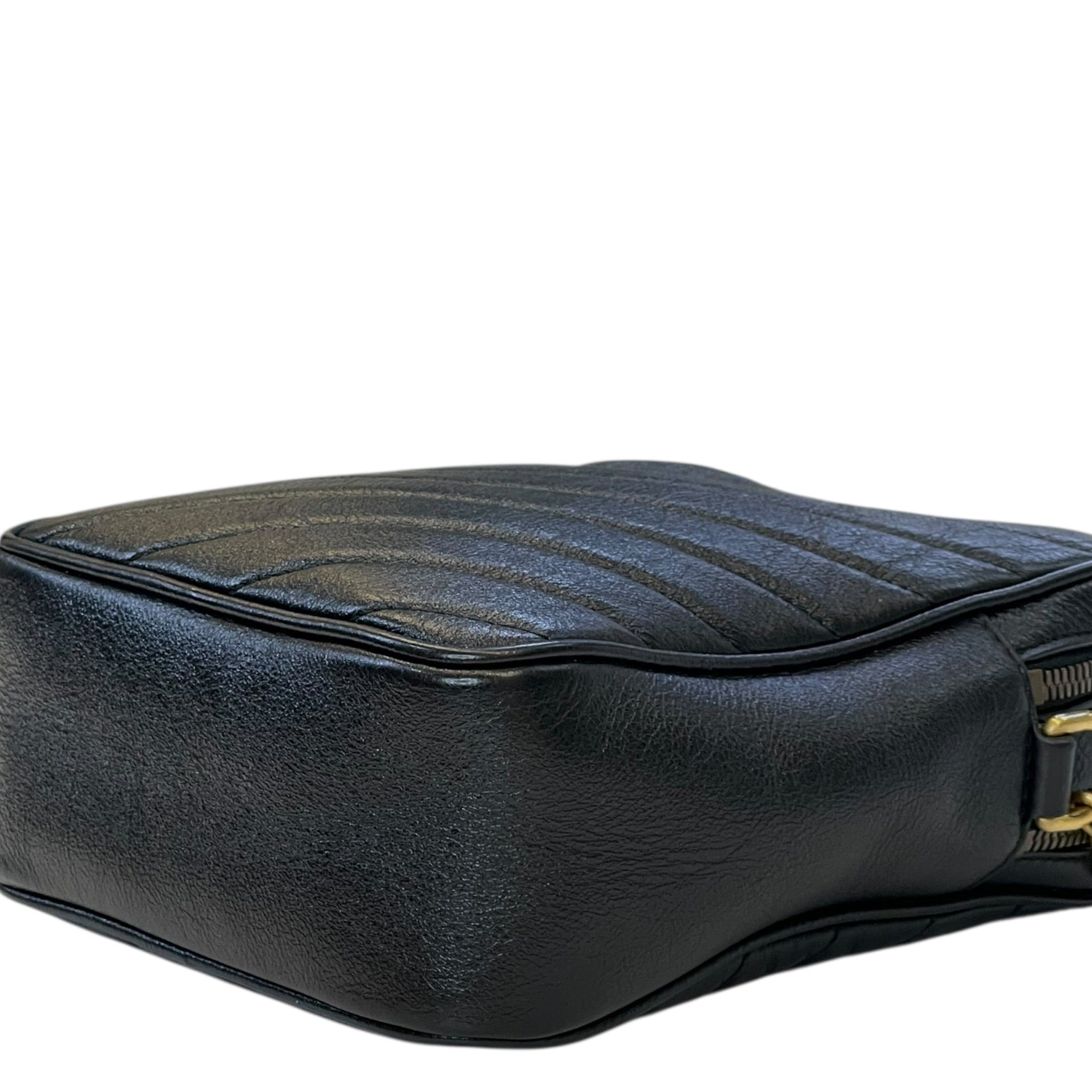 Gucci GG Marmont Camera Bag Black Quilted Leather