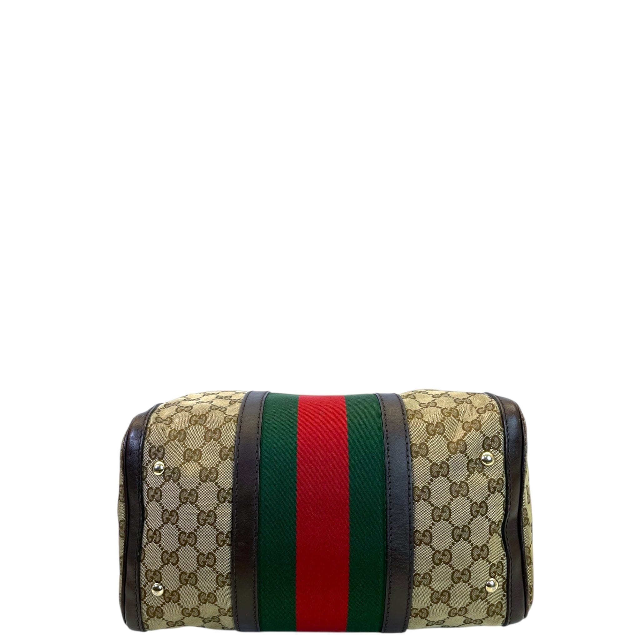 Gucci Vintage Web Boston Medium Bag Brown/Beige GG Canvas