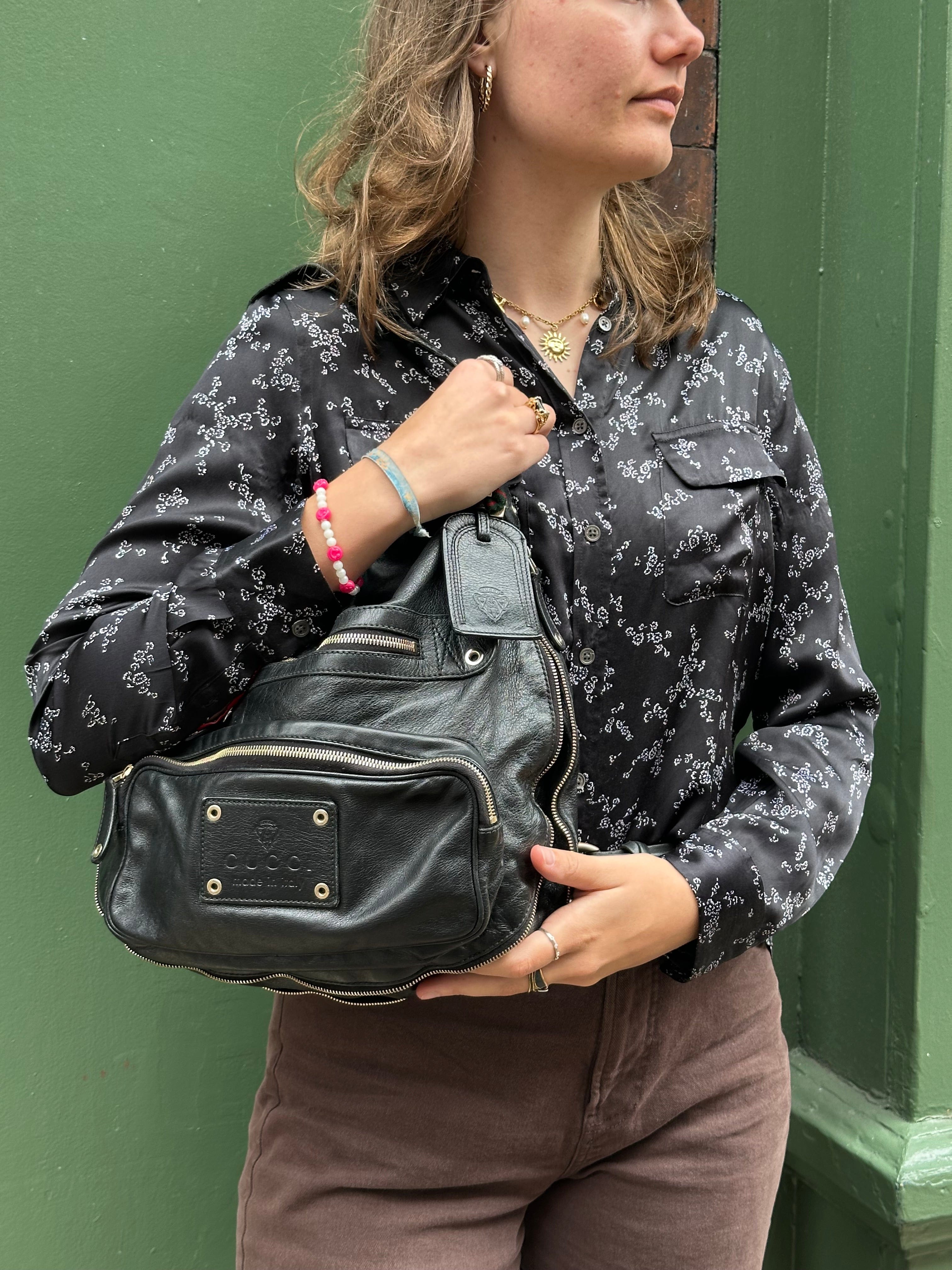 Gucci Black Leather Hobo