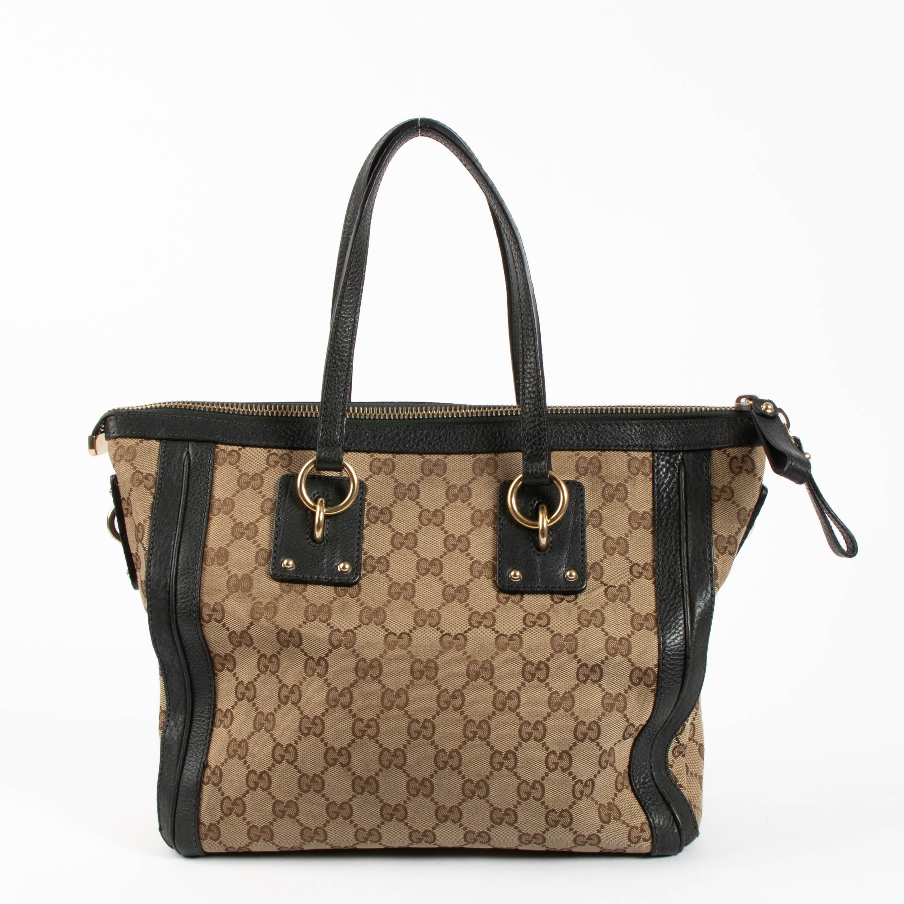 Gucci GG Canvas Medium Charm Satchel Bag