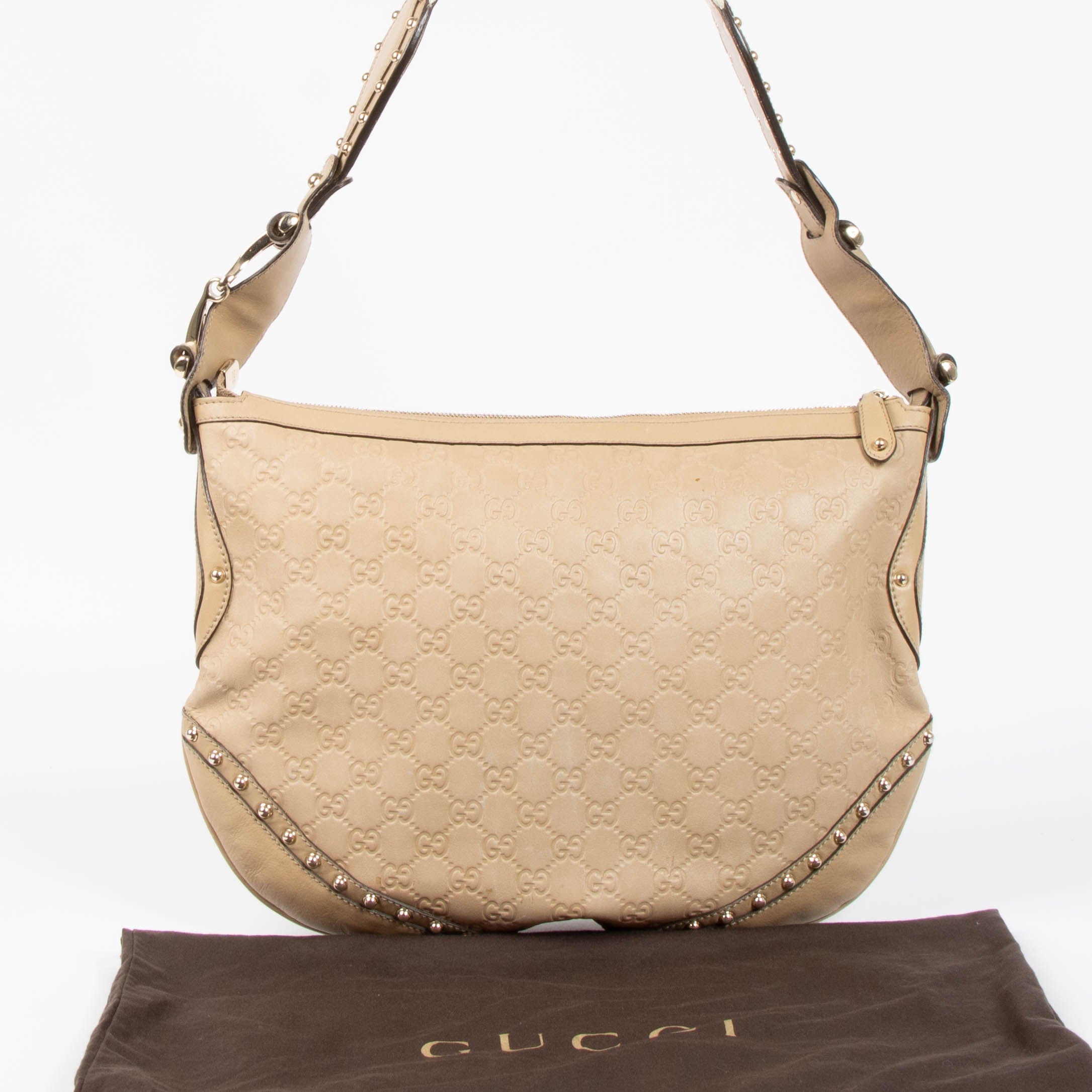 Gucci Beige Guccissima Pelham Medium Hobo