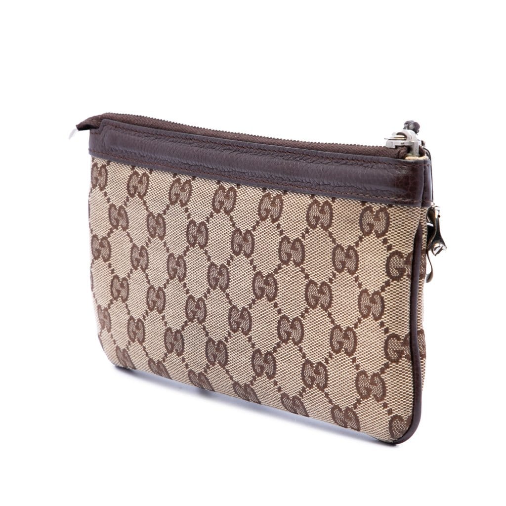 Gucci GG Canvas Horsebit Wristlet Pochette