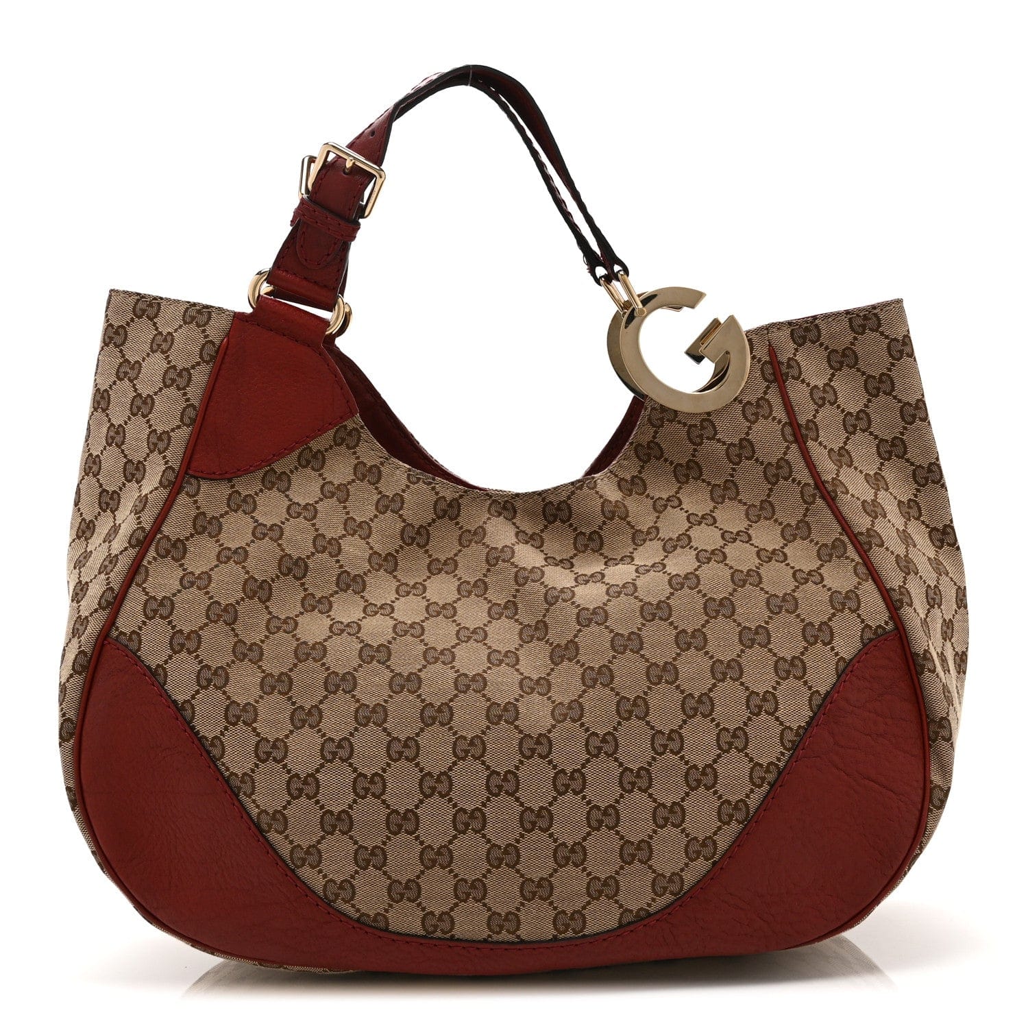 Gucci Monogram Medium Charlotte Hobo Red