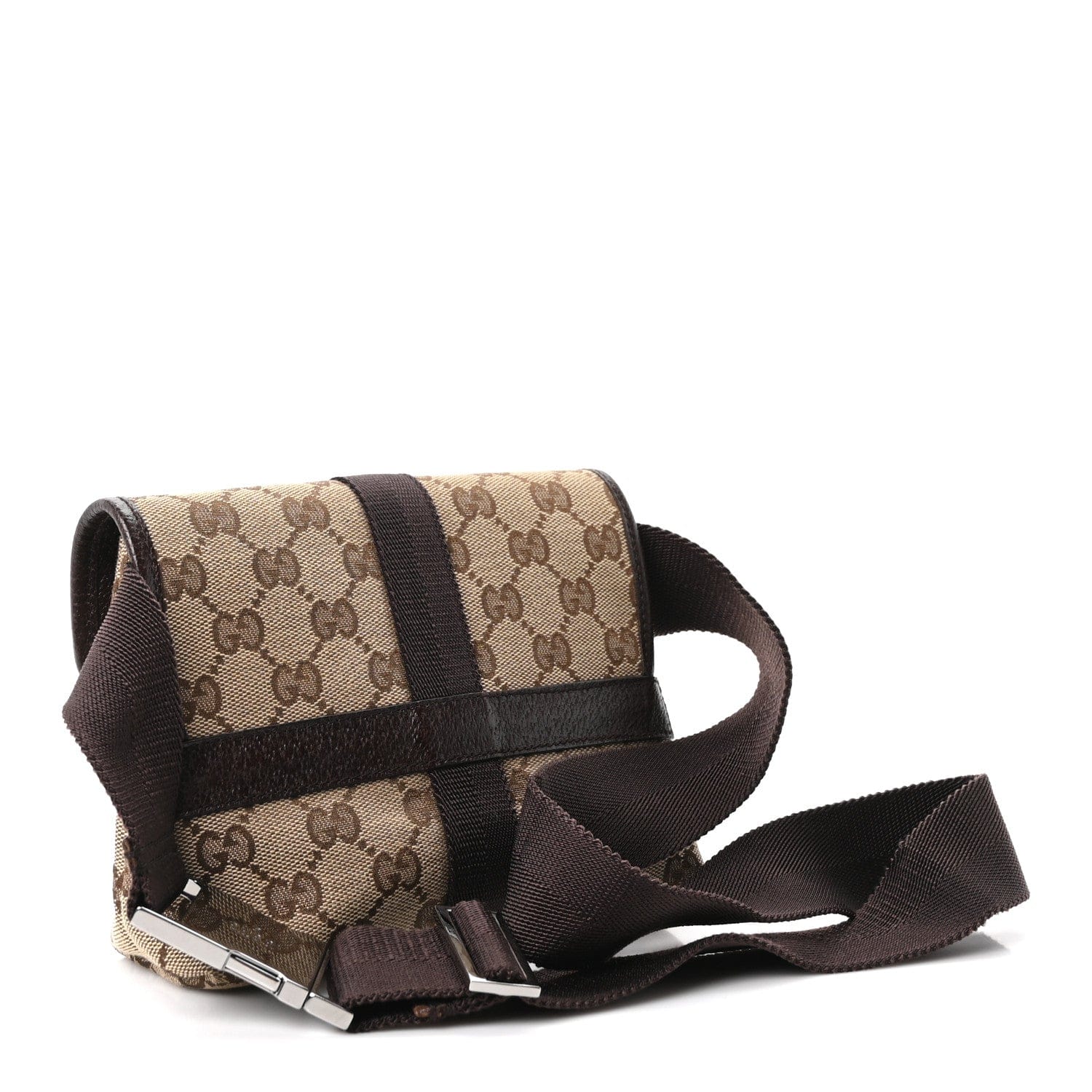 Gucci Monogram Waist Pouch Bag Dark Brown