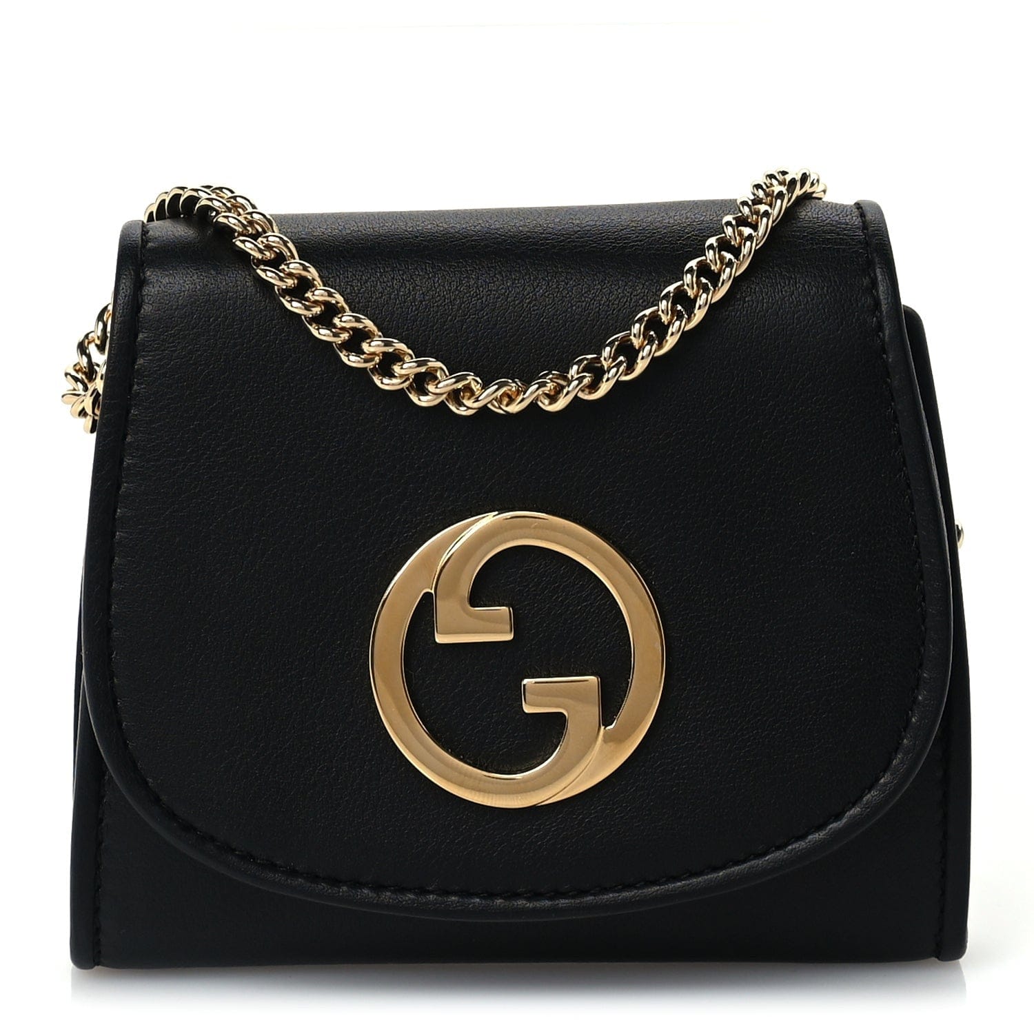 Gucci Roxy Calfskin Medium Blondie Chain Wallet Black