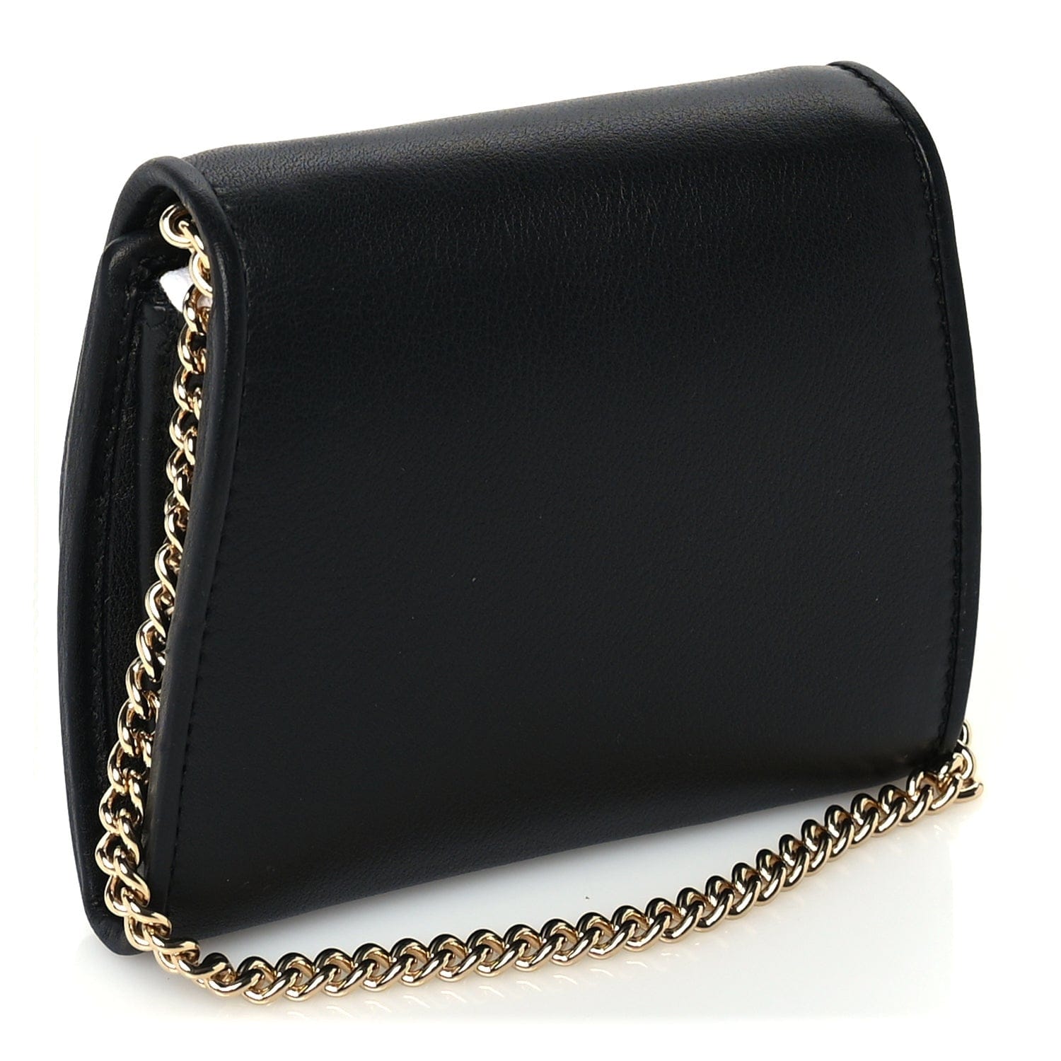 Gucci Roxy Calfskin Medium Blondie Chain Wallet Black