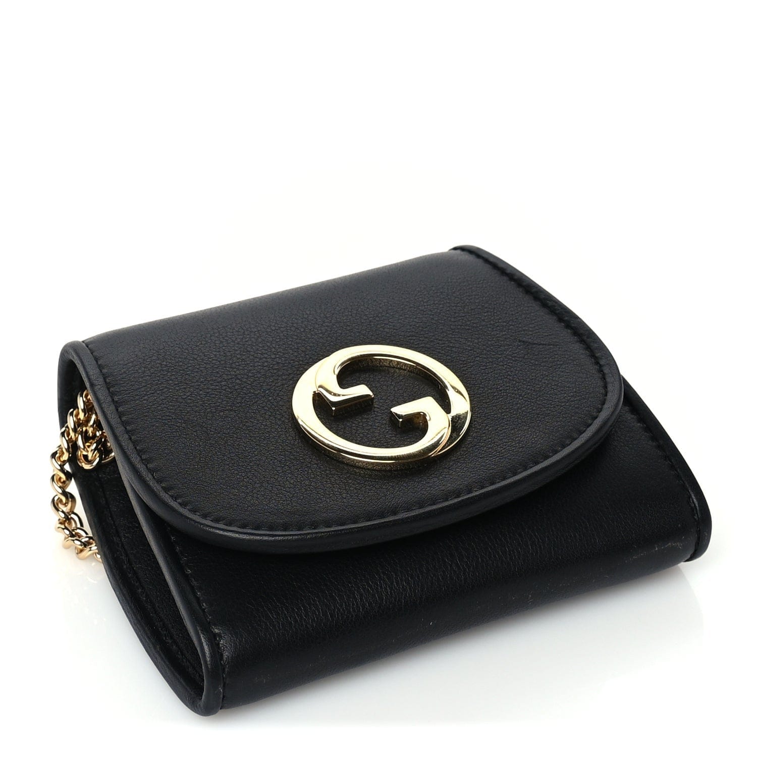 Gucci Roxy Calfskin Medium Blondie Chain Wallet Black